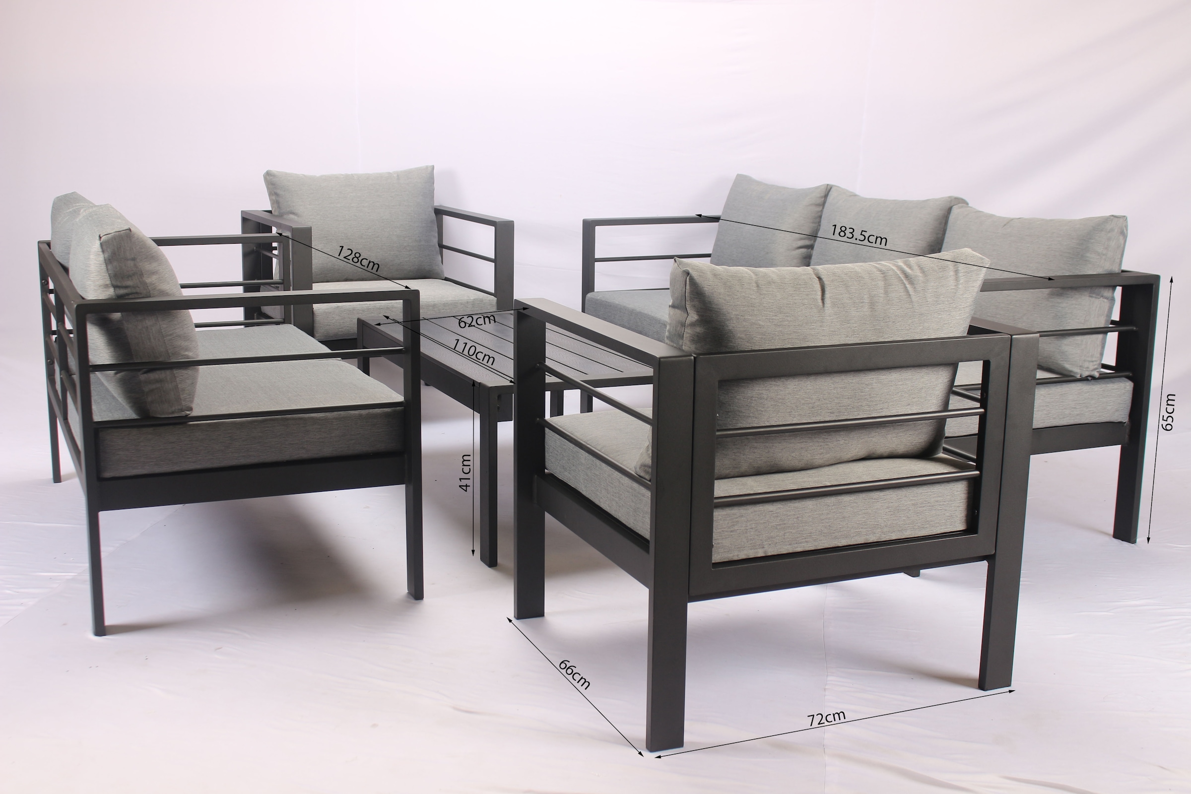 KONIFERA Gartenlounge-Set »»New Jersey«« Set, 1x 3er Sofa, 1x 2er Sofa,  2 Sessel, Tisch 62x110x41 cm, 19 Stk. tlg. inkl. Auflagen, Tischplatte aus Nonwood