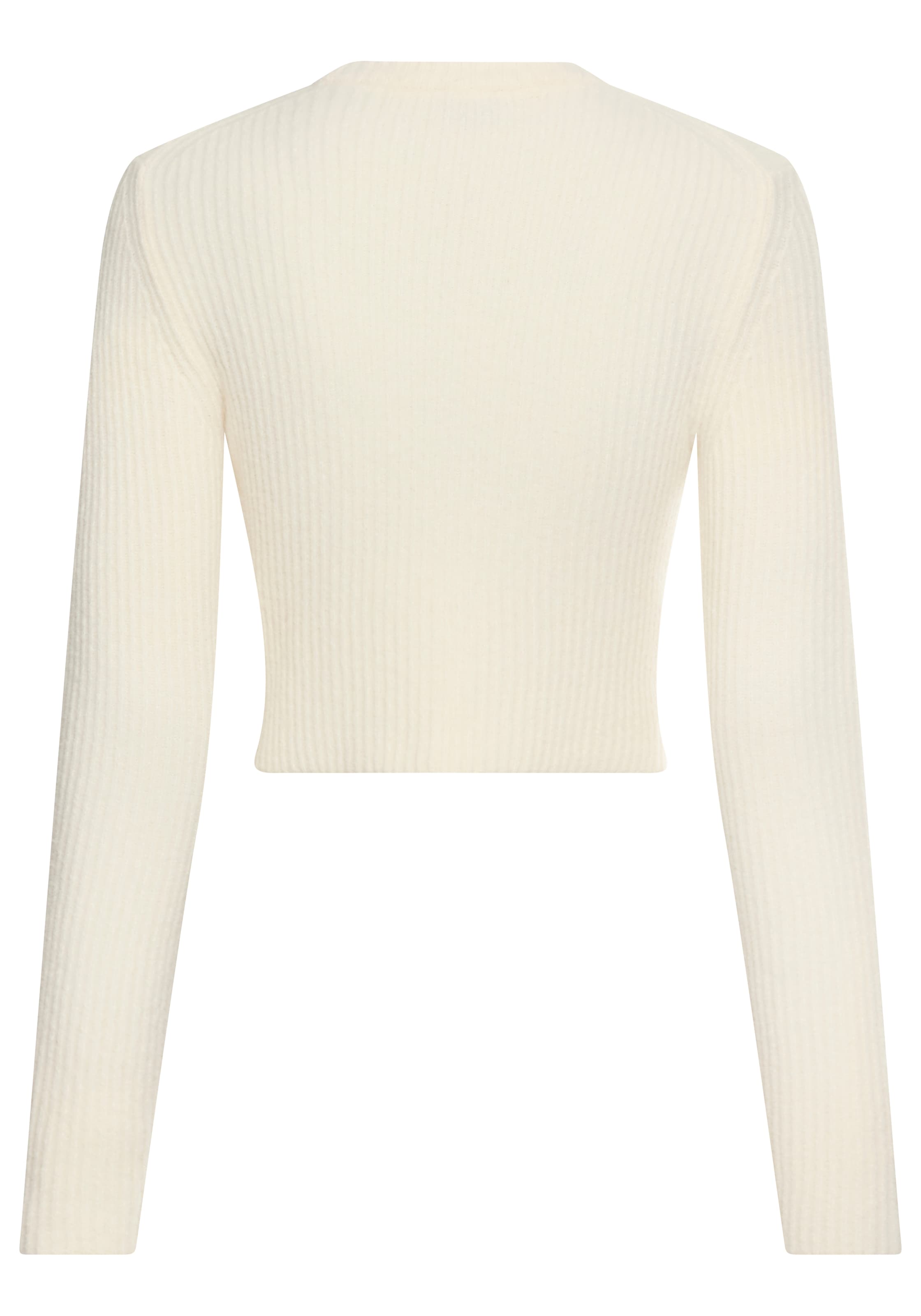 HUGO Blue Pull à col rond »Skitty« mit Wollanteil, Slim Fit, cropped