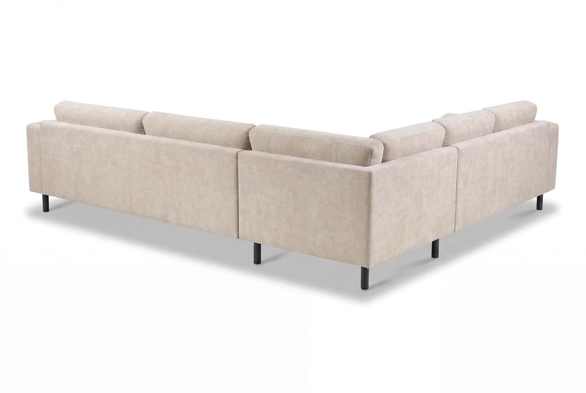 GOODproduct Canapé d'angle »Sveeva, L-Form, B.288 cm, schwarze Metallfüsse« tissu structuré durable, avec suspension ondulée, plusieurs couleurs