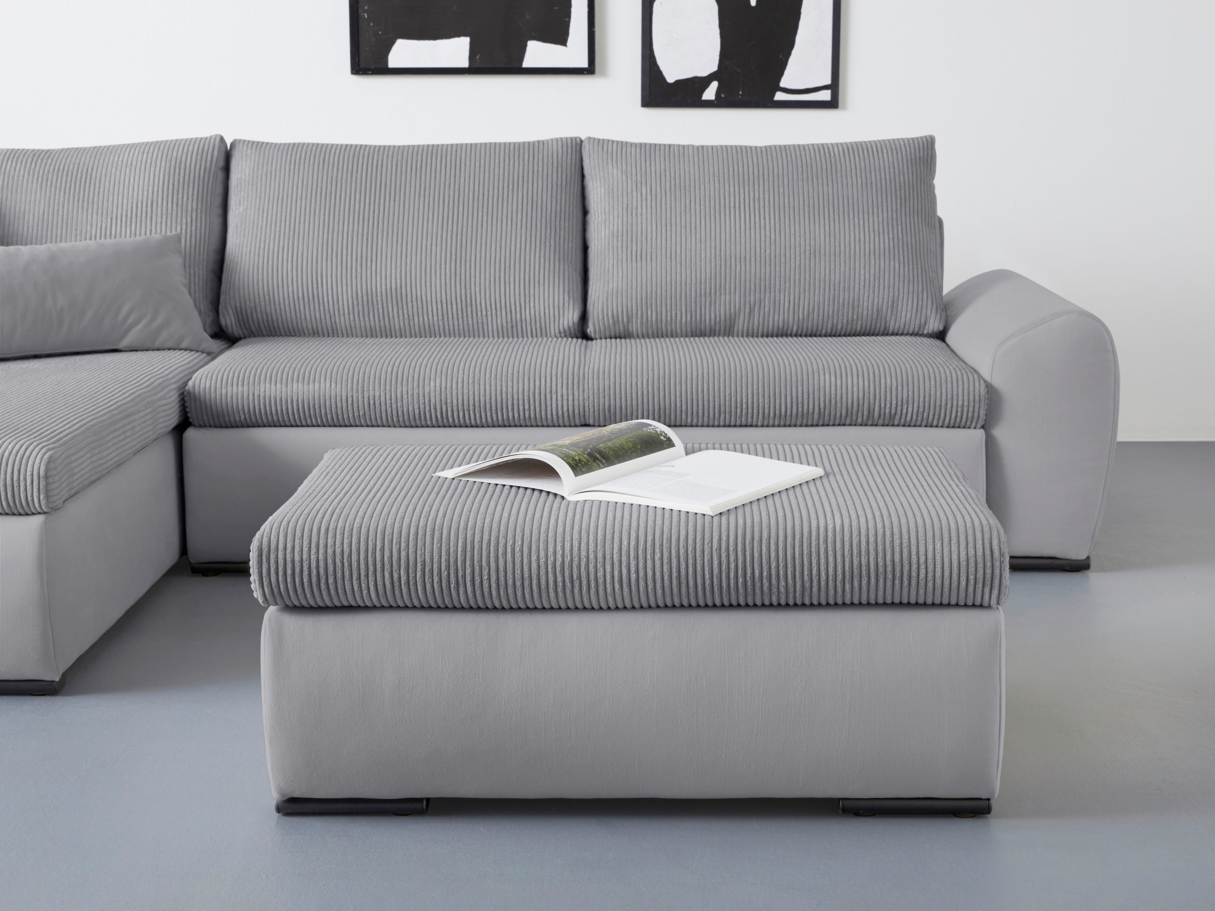 Home affaire Tabouret rembourré »Win, B: 97 cm - OTTO. Verlässliche Qualität.« mit schwarzen Metallfüssen, frei im Raum stellbar