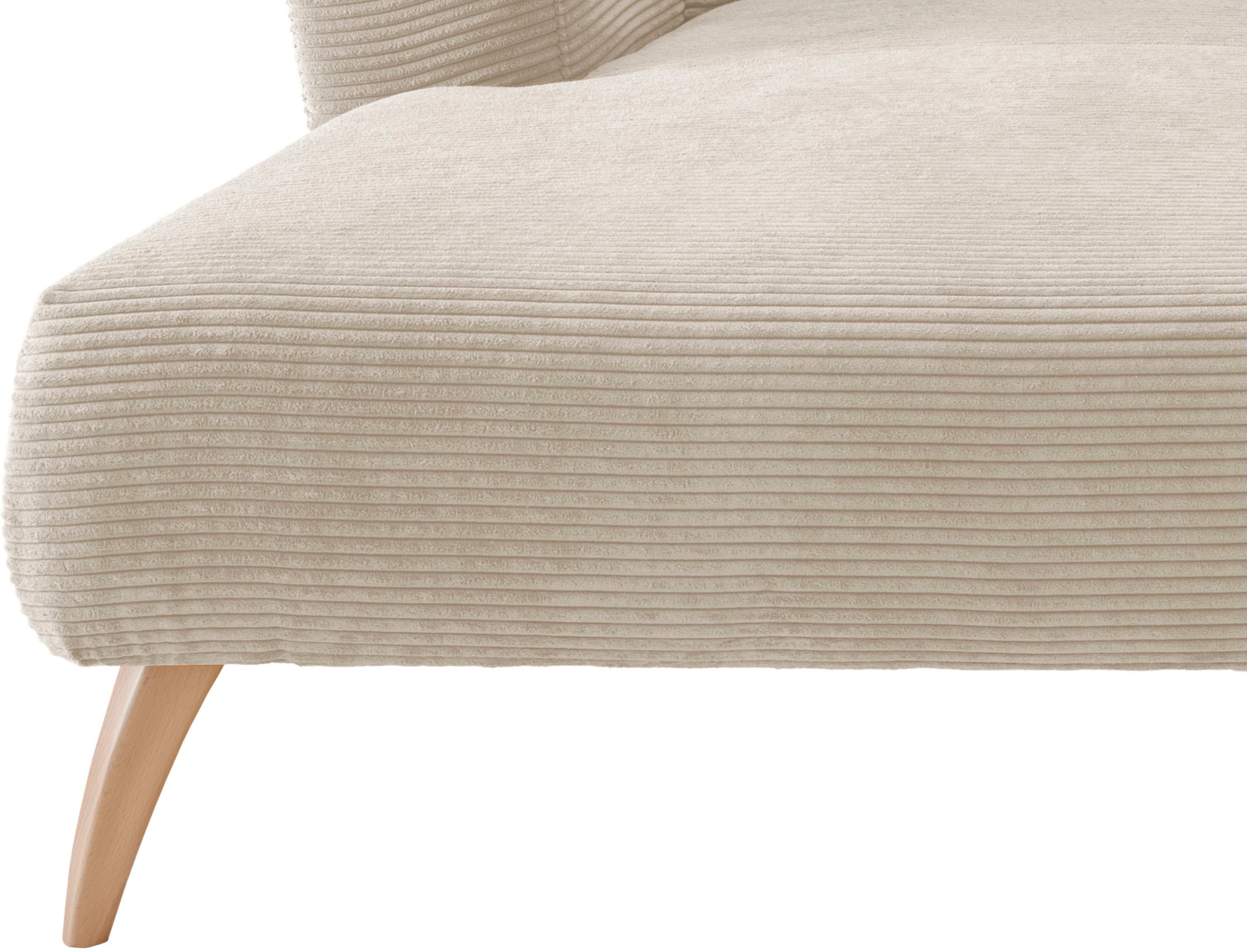 Home affaire Canapé d'angle »Colori Polstermöbel mit zeitlos eleganter Rückenführung. L-Form« Holzfussfarbe wählbar, inkl. 4x Zierkissen