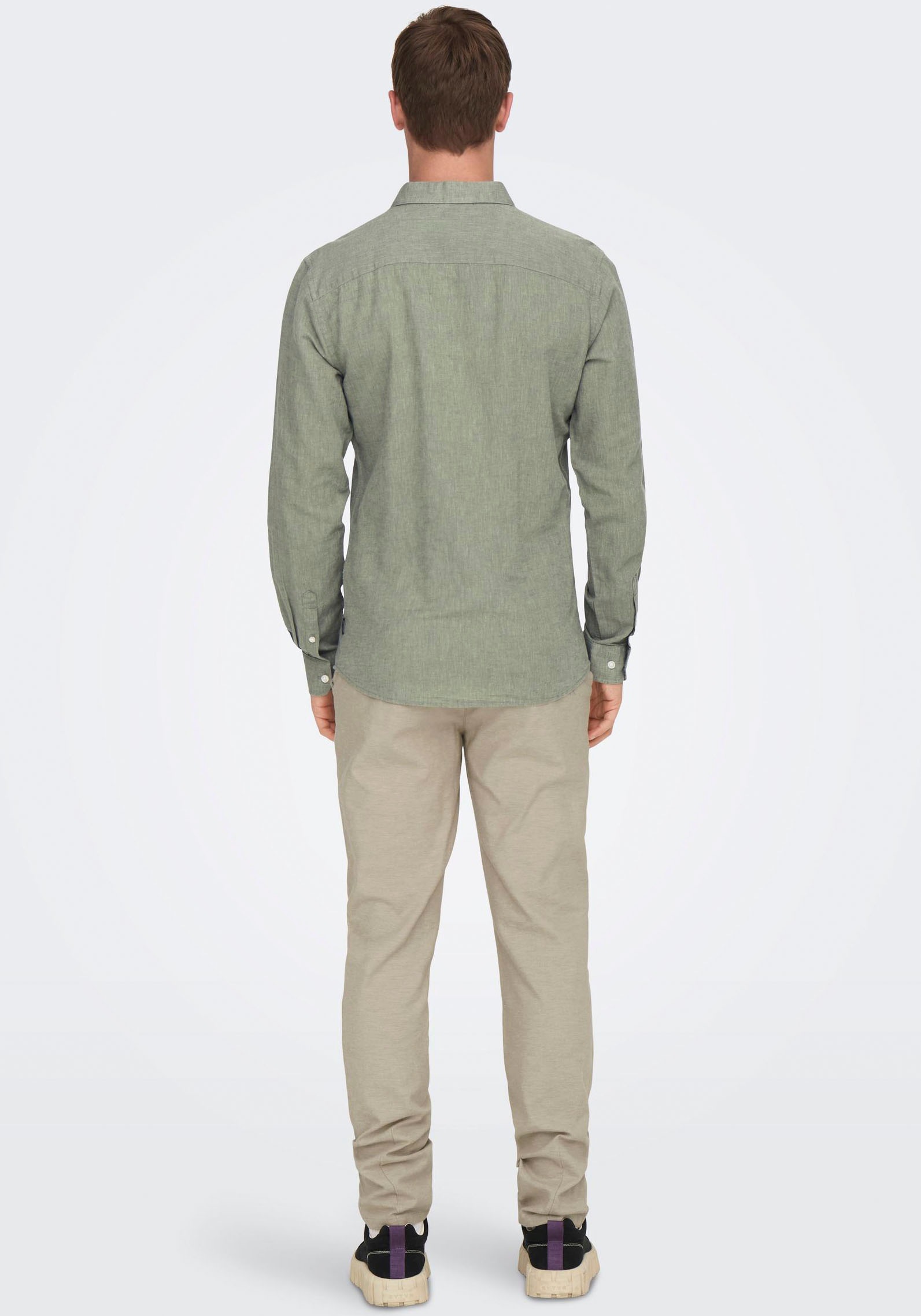ONLY & SONS Chemise à manches longues »ONSCAIDEN LS SOLID LINEN SHIRT NOOS«