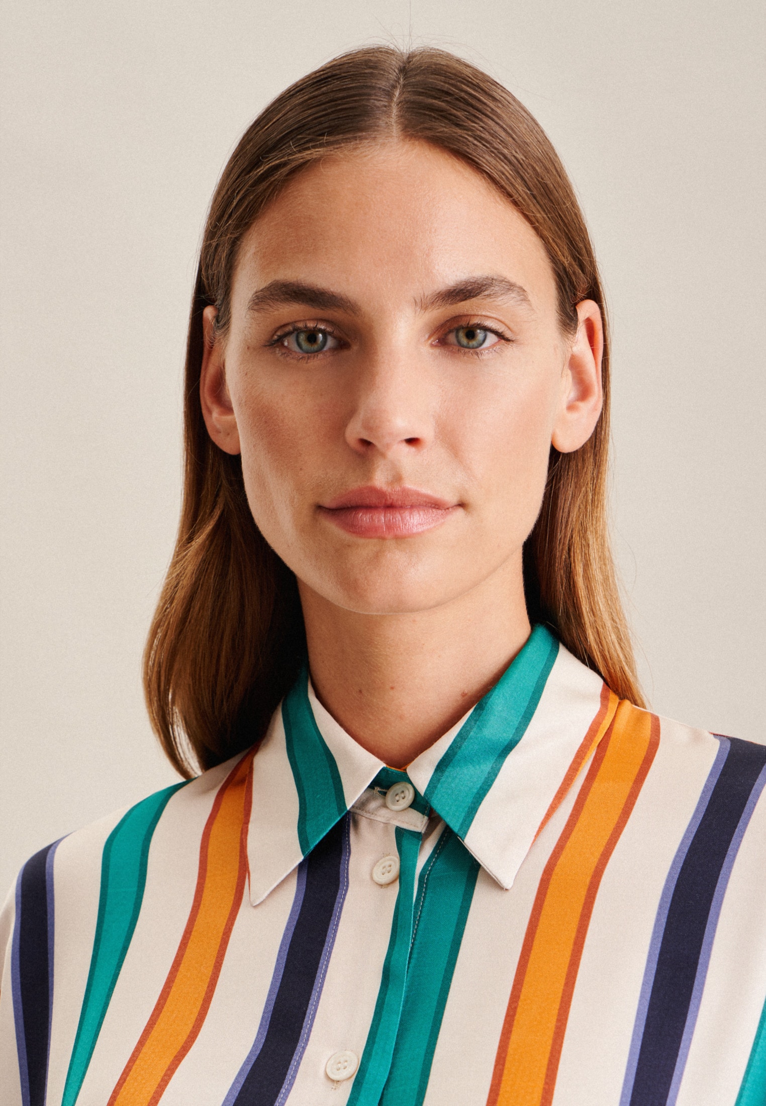 seidensticker Sommerkleid »Schwarze Rose« Langarm Kragen Streifen