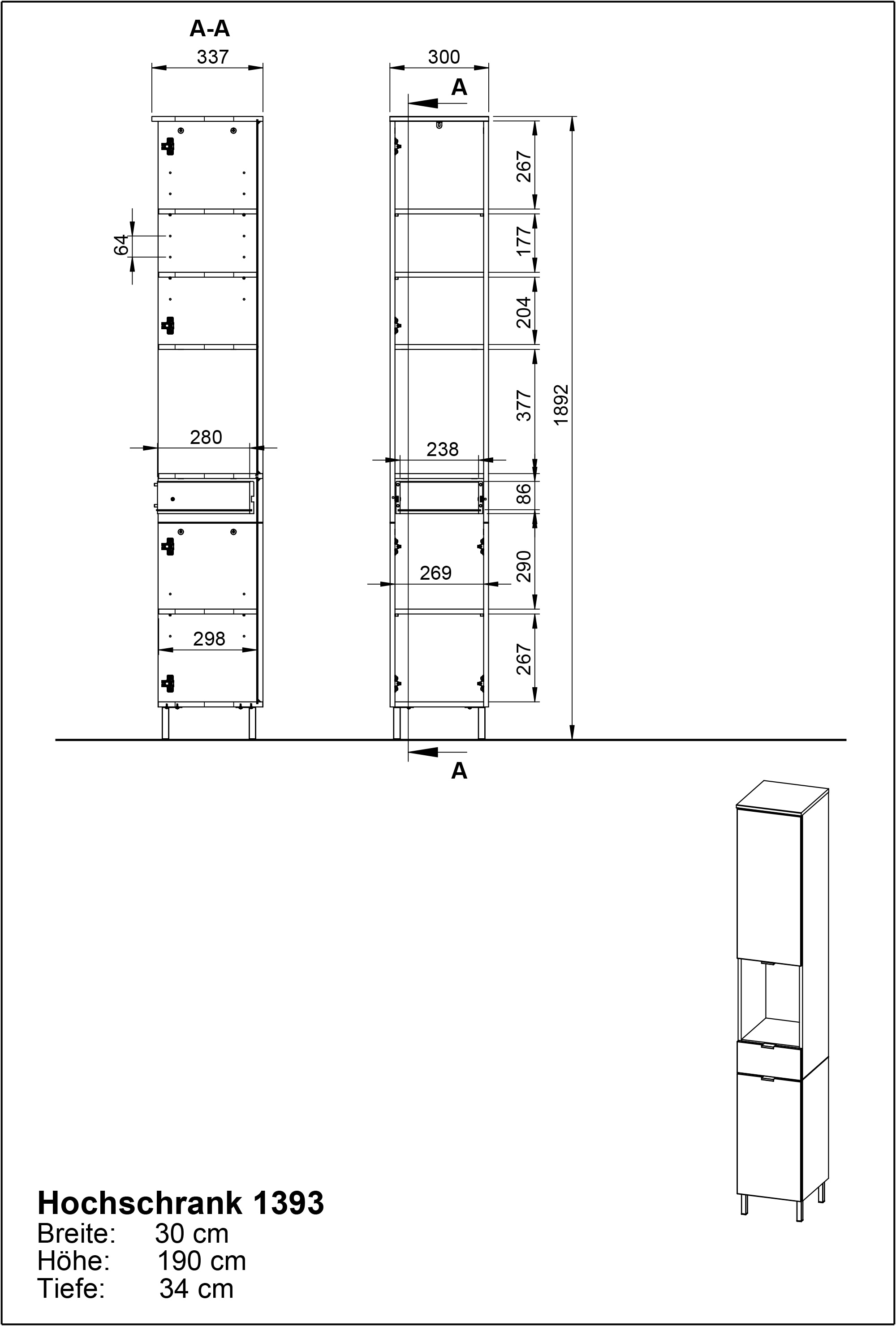 GERMANIA Hochschrank »GW-Arcena« 1 Stk. tlg.