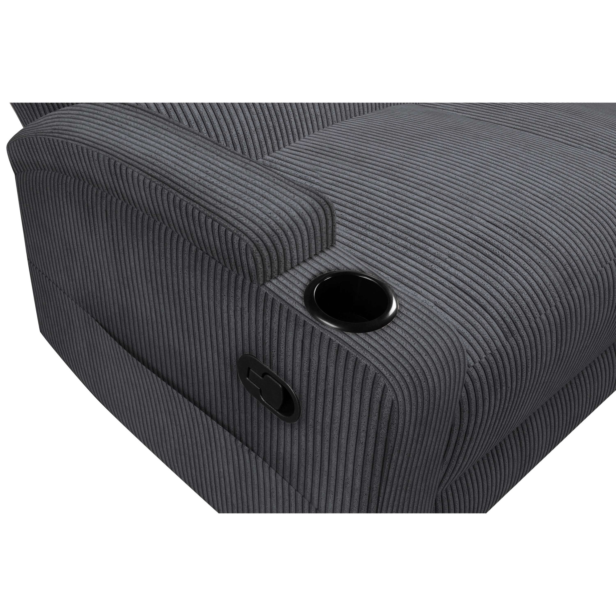 GOODproduct Ecksofa »NAPORI Multimediasofa, 3er Kinosessel XXL, L-Form, Cord« Kinosofa mit Relaxfunktion, Getränkehalter, Staufach und Staukasten