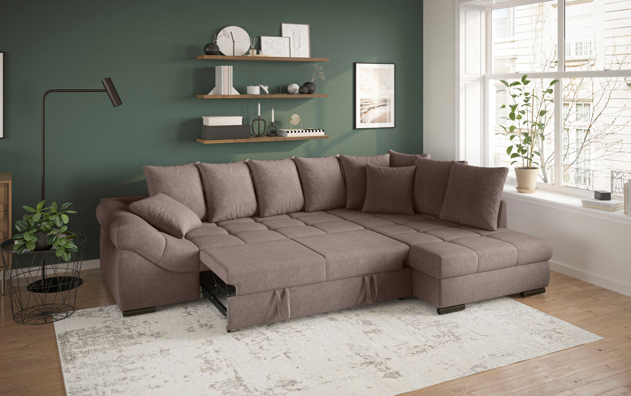 Mr. Couch Canapé d'angle »Pietro, L-Form, mit Bett, wahlweise mit Kaltschaum« mit Kaltschaum und Bett