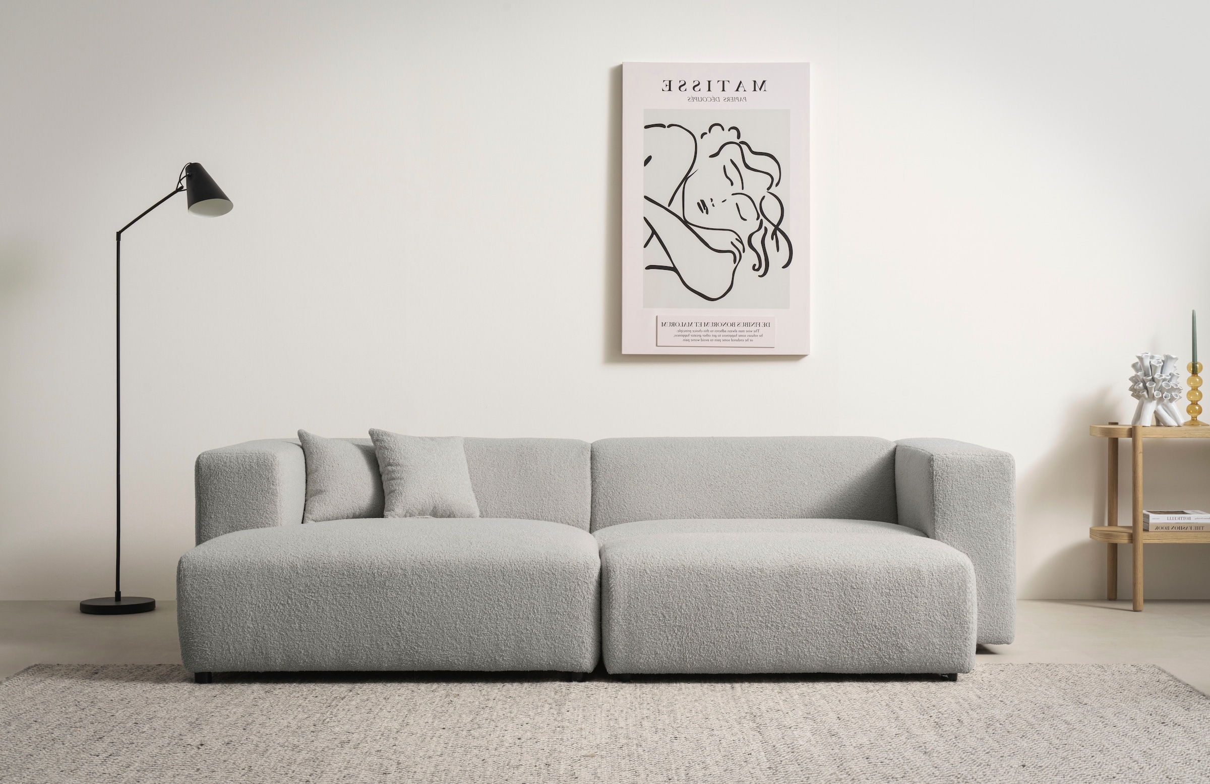 Home affaire Polsterecke »BAKELS, Ecksofa-Set mit Hocker, L-Form mit Schlaffunktion« Ecksofa-Set (incl. Hocker) im trendigen Megacord