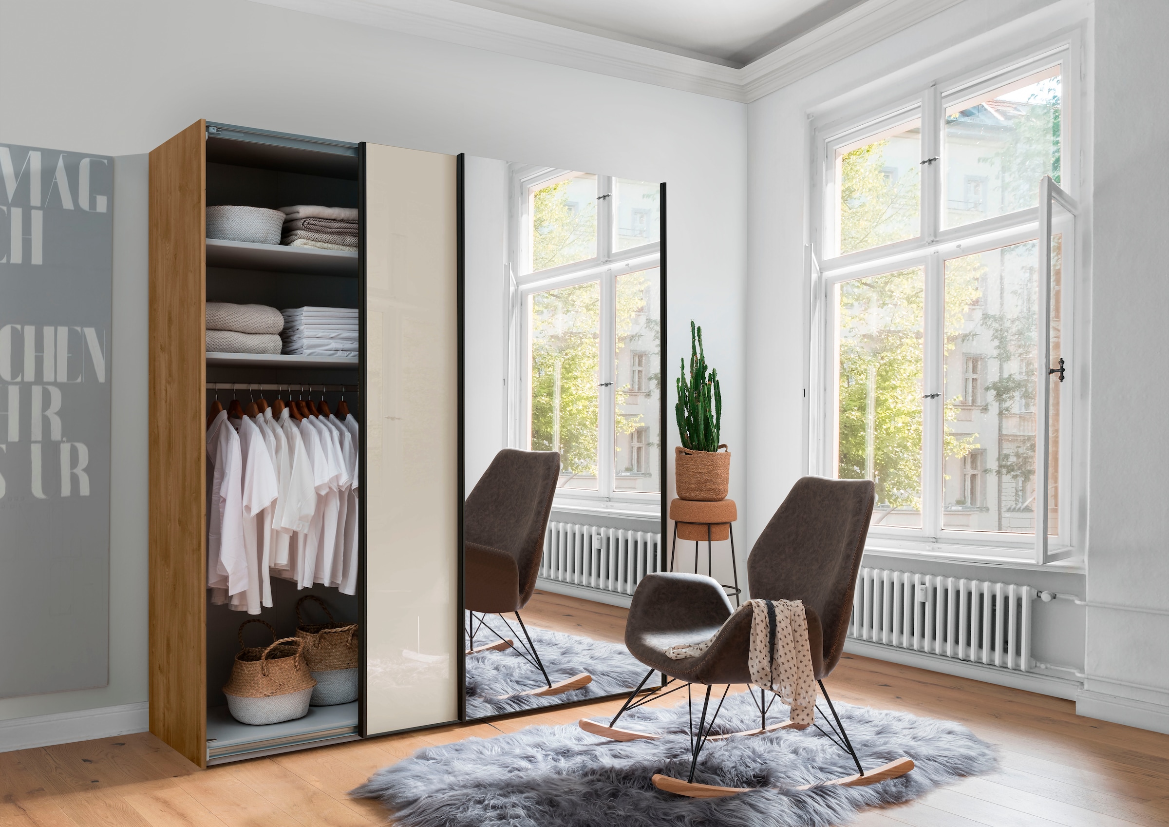 WIEMANN Armoire à portes coulissantes »Monaco« mit Glasfront sowie hochwertigen Beschlägen