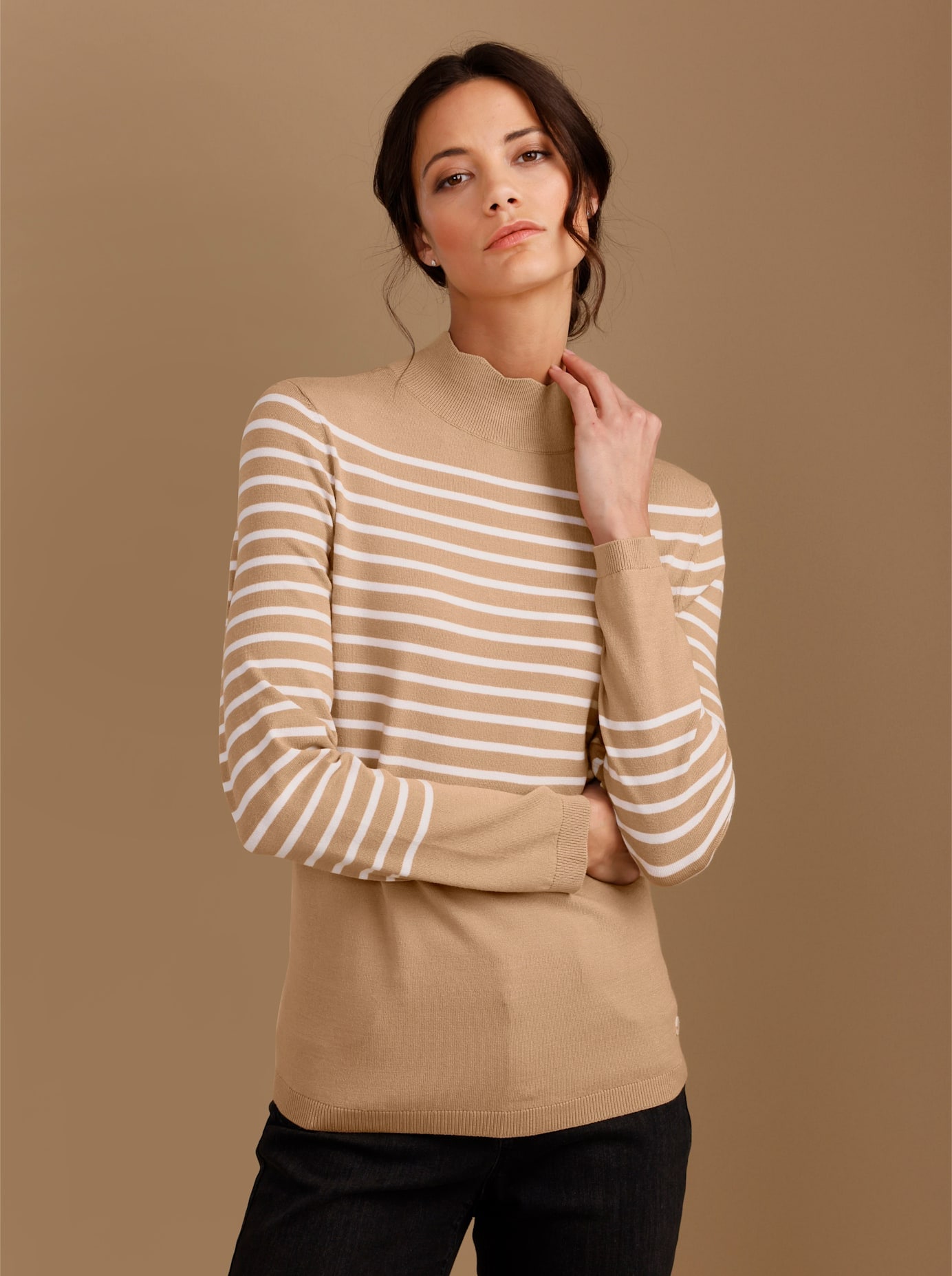 CREATION L PREMIUM Pull à rayures »Lyocell-Mix-Pullover«