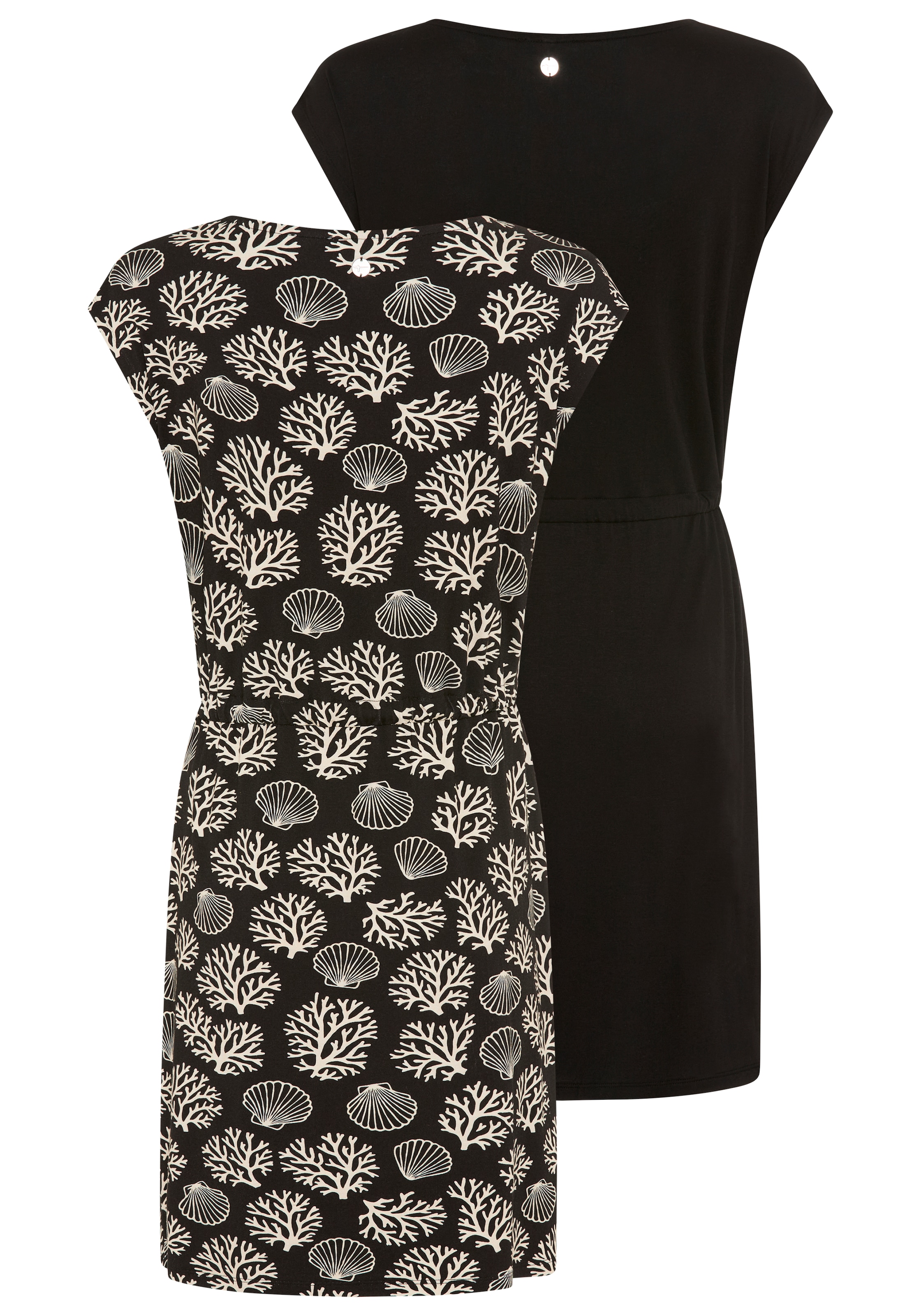 Tamaris Robe en jersey aus elastischem Single Jersey, für Frühling und Sommer, Mini-Länge