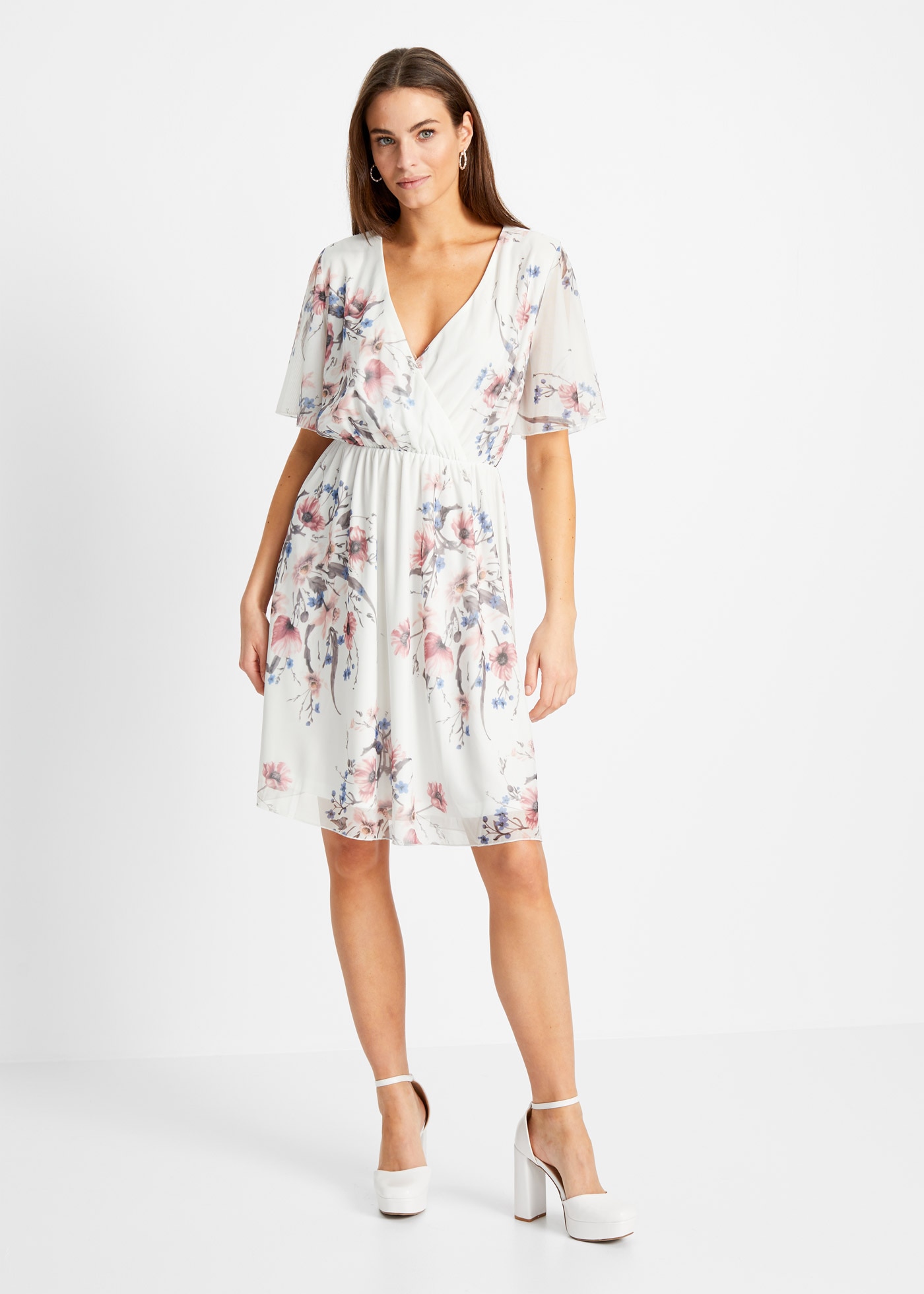 bonprix Mini-robe pour le quotidien, en polyester et élasthanne, coupe évasée