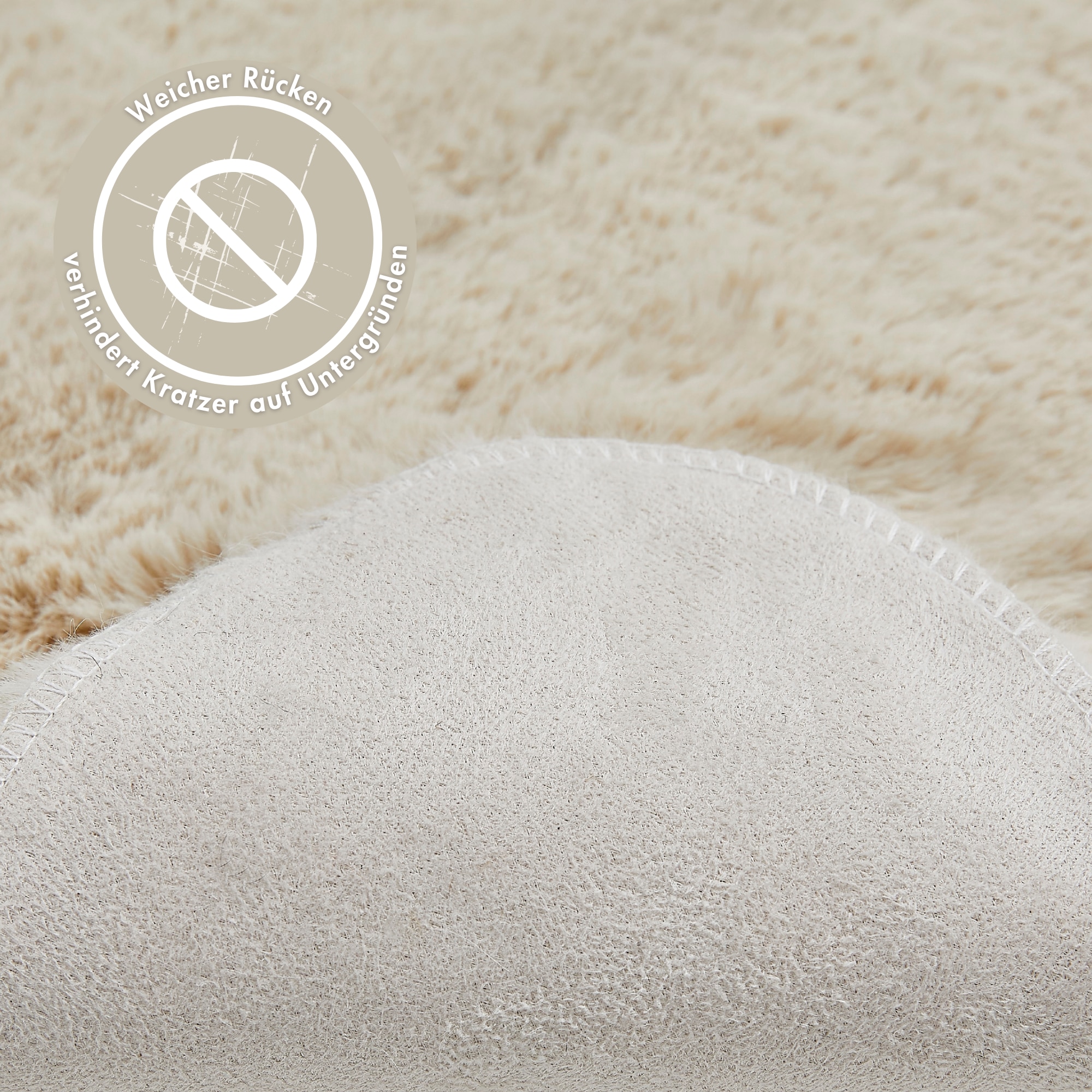 my home Fellteppich »Lugano« fellförmig 30 mm Höhe Kunstfell, Uni Farben, weich & kuschelig, auch als 2er Set erhältlich