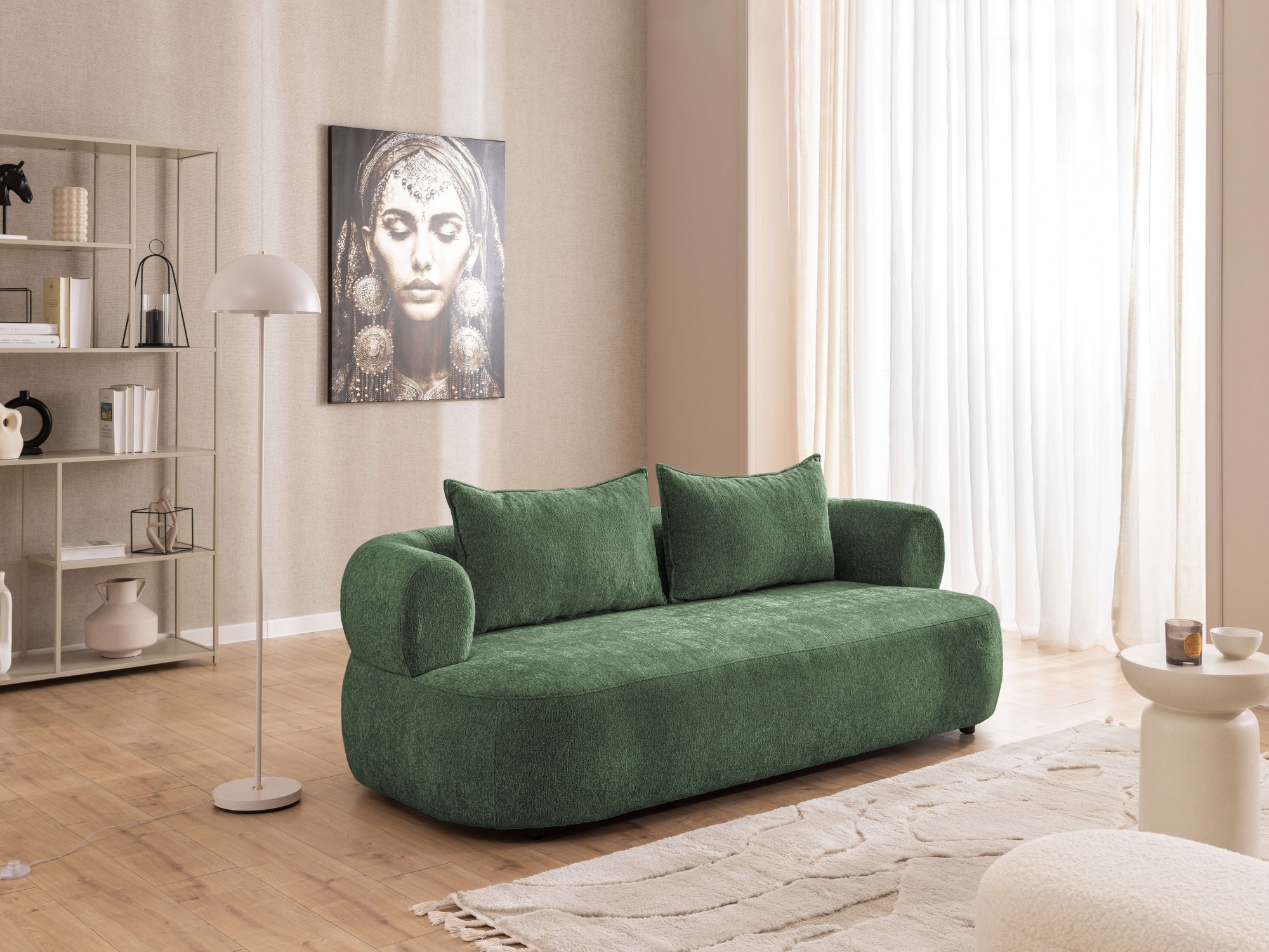 Home affaire 3-places »LUSSAC 3-Sitzer Design-Sofa mit Zierkissen, Masse B/T/H: 202/123/78 cm« hoher Sitzkomfort und modernes Design, Sofa ohne Bettfunktion