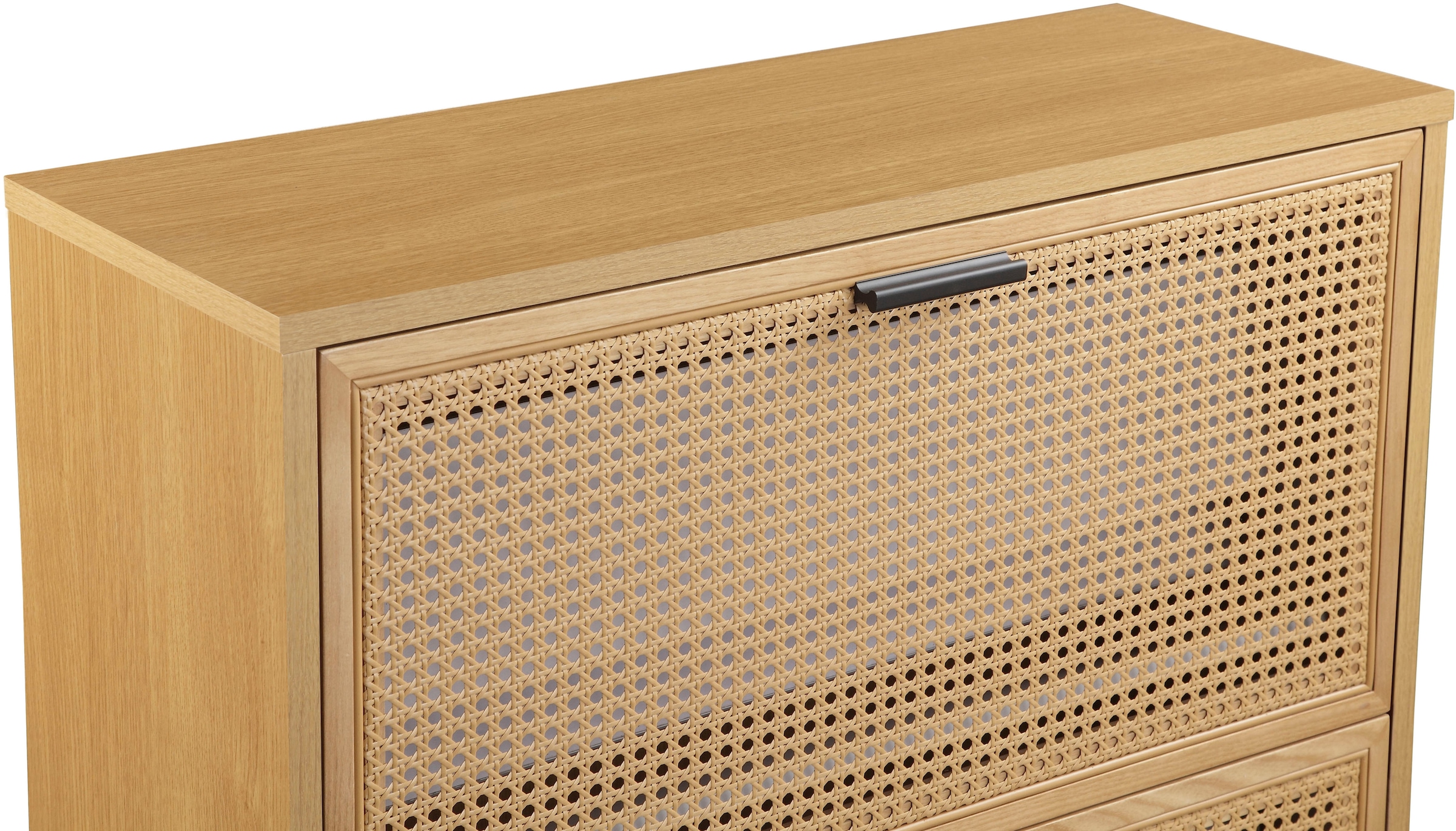 GOODproduct Armoire à chaussures »Feines« aus massiver Esche, Metallgestell mit Pulverbeschichtung, Breite 80 cm