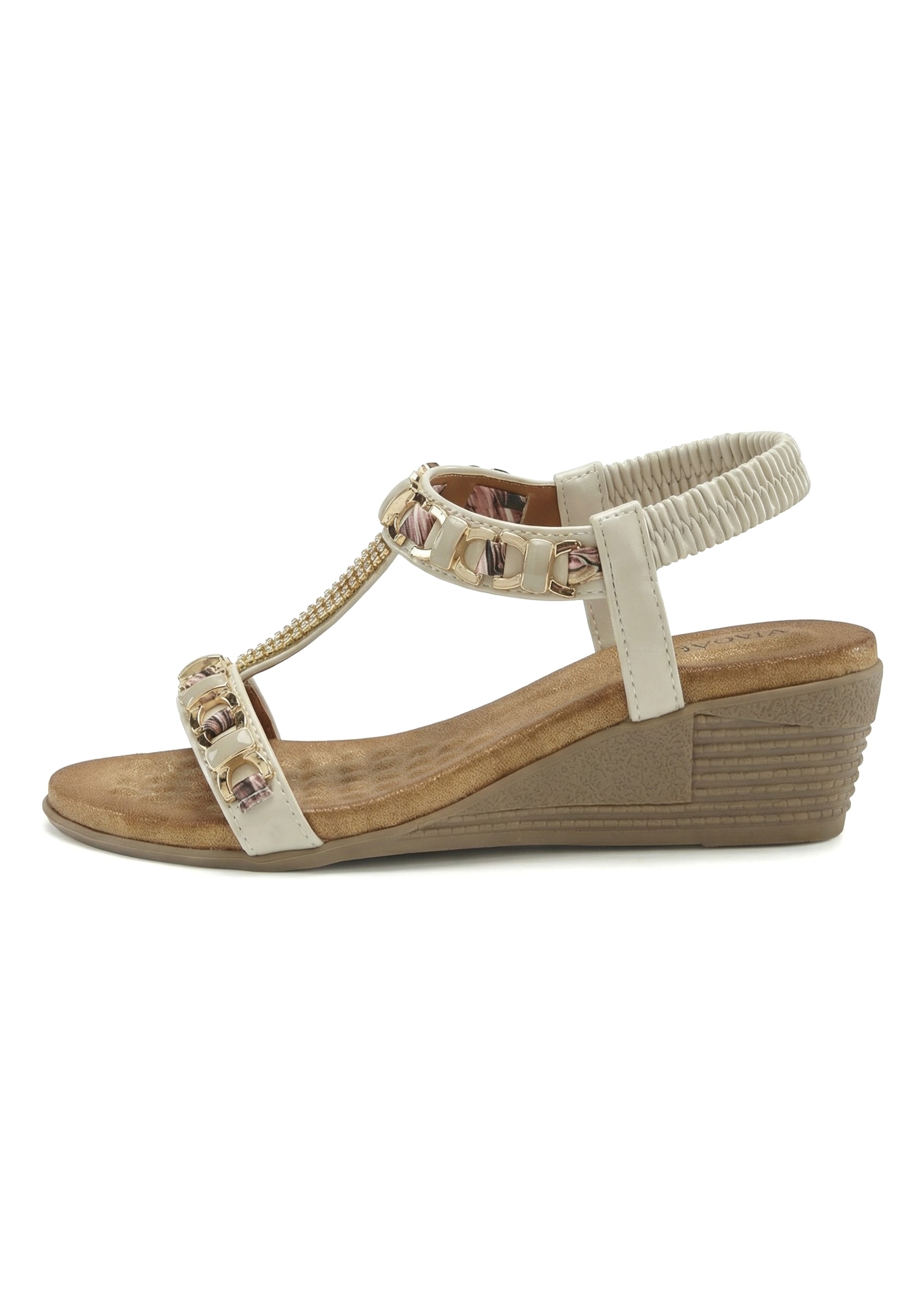 Vivance Sandalette »Sommerschuh, offener Schuh, Sandale, Keilsandalette,«  mit elastischen Riemchen und Keilabsatz
