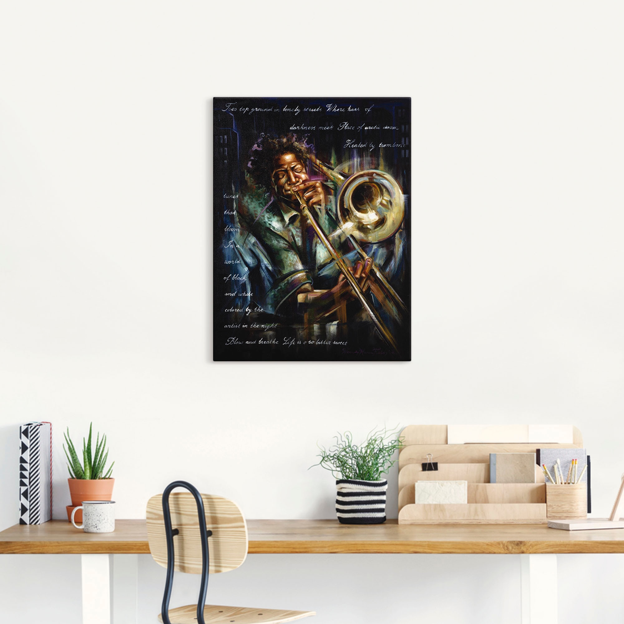 Artland Leinwandbild »Posaunen Melodien« Musiker 1 Stk. tlg. auf Holzrahmen gespannt