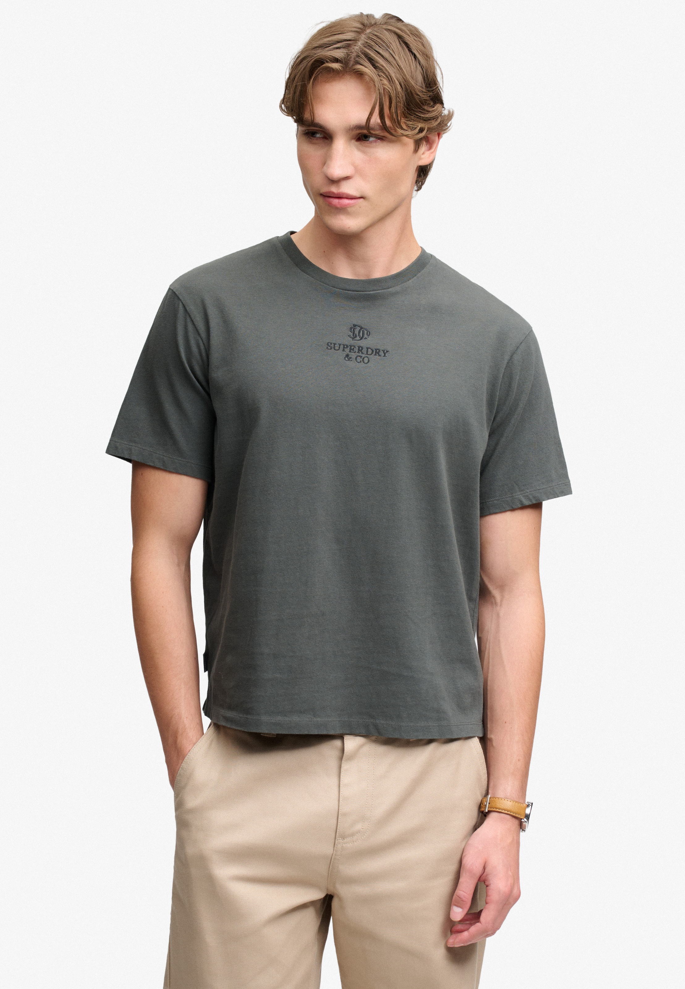 Superdry Shirt à col rond »MICRO LOGO T SHIRT« coton, coupe ample