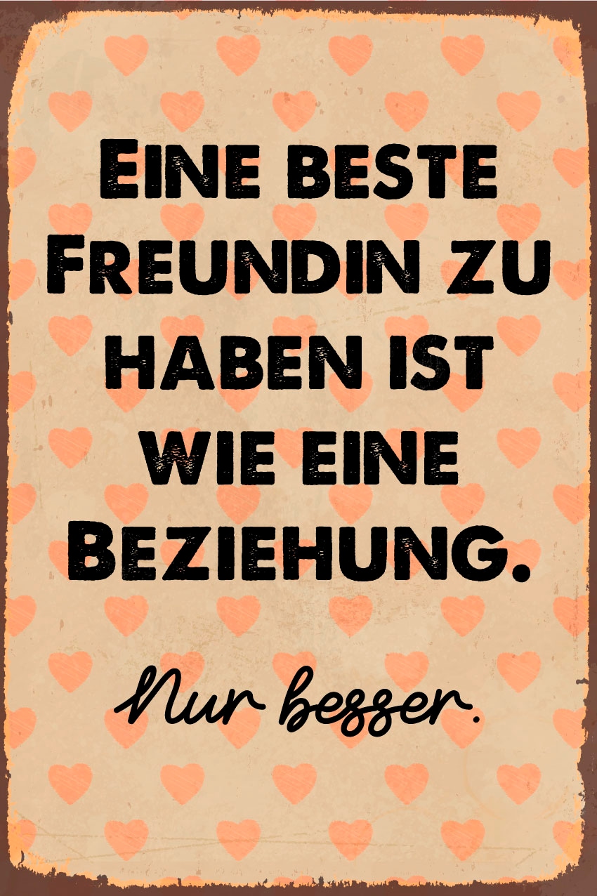 queence Tableau métallique »Beste Freunde« 1 cuis tlg. Stahlschilder