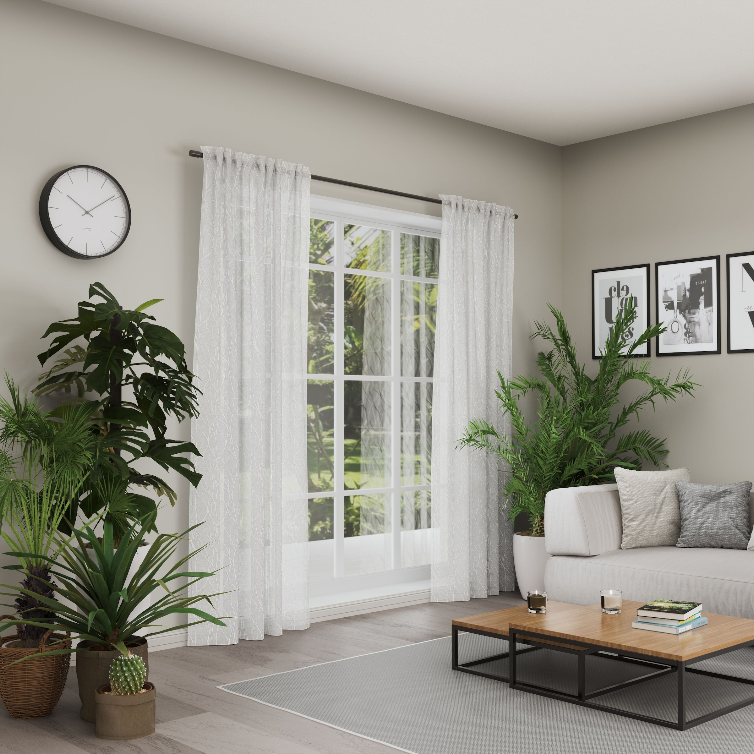 Neutex for you! Rideau »LISKA« Bande multifonctionnelle 1 cuis tlg. Imprimé moderne style scandinave