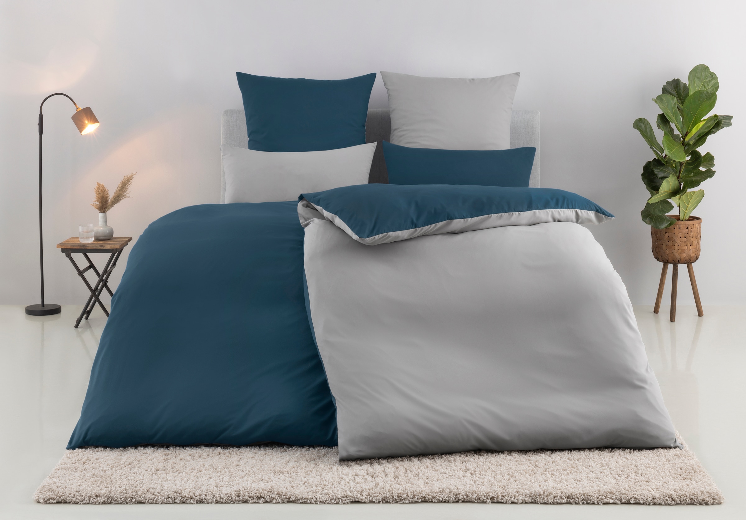 my home Linge de lit »Desner2« 2 tlg. Premium Qualität, sehr weich, uni, ab 135x200 cm