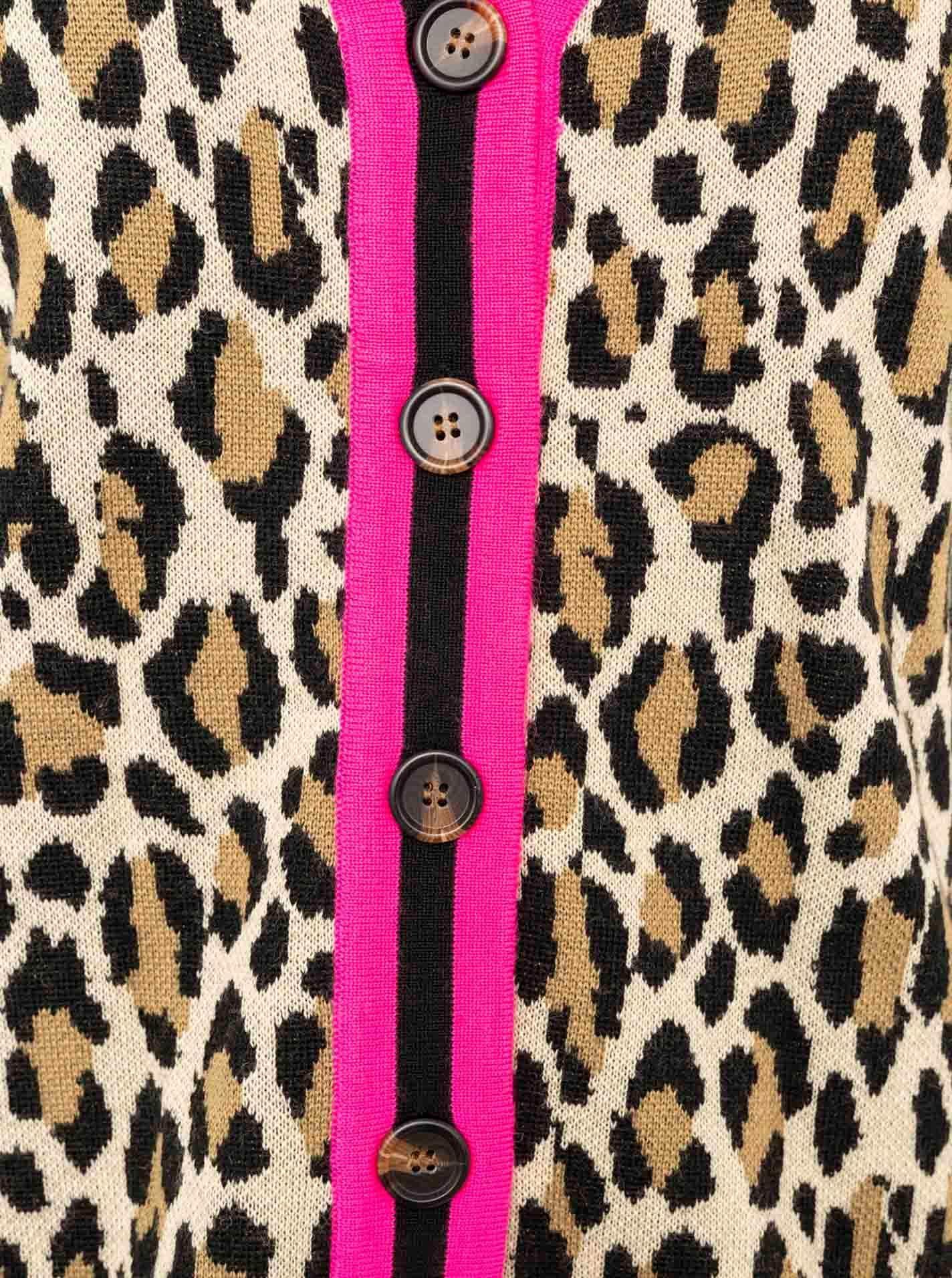 Zwillingsherz Veste en tricot »"Leo Streifen"« mit Knöpfen, Leomuster und Streifenbündchen