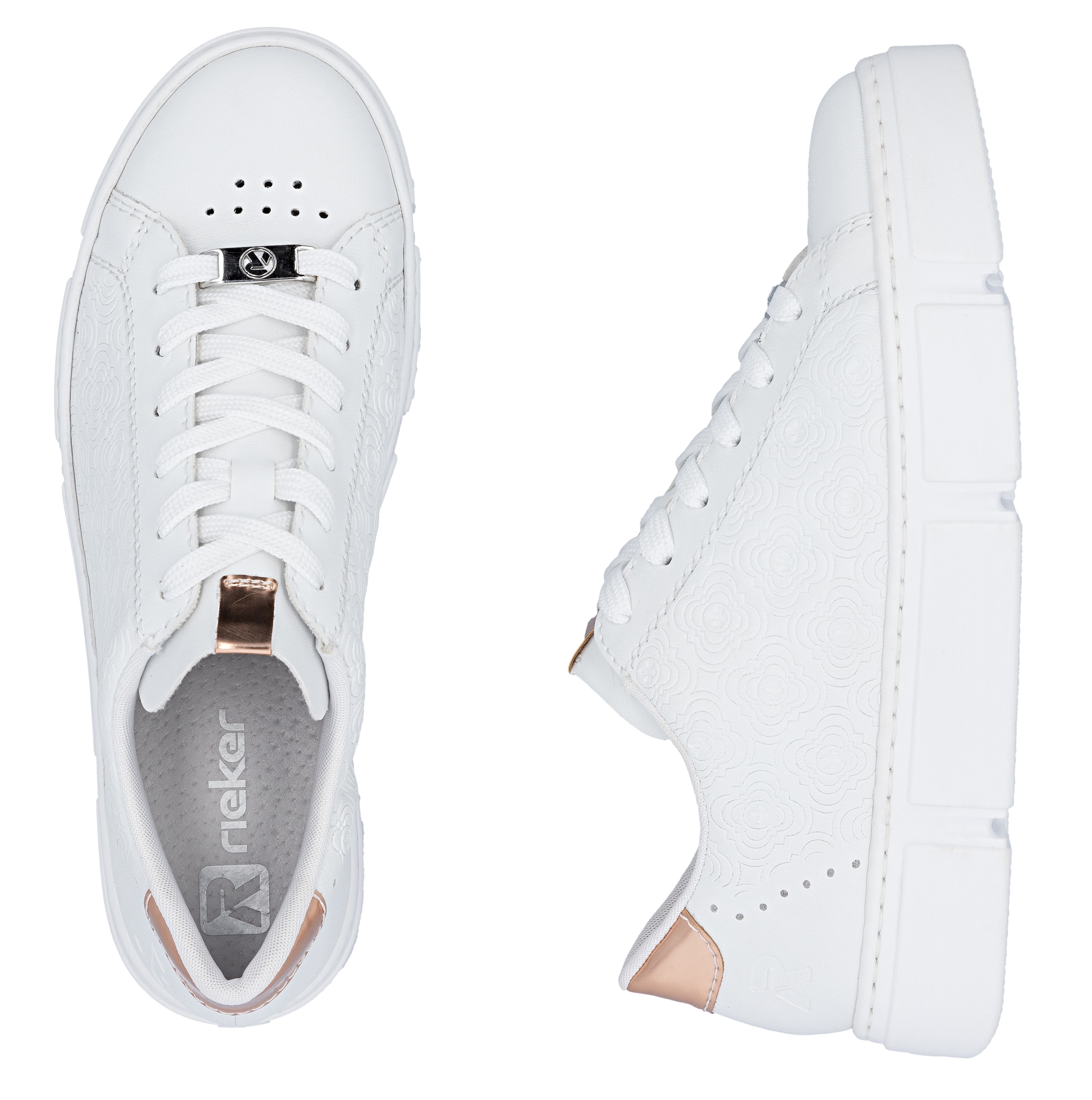 Rieker Baskets à plateforme  mit metallicfarbenen Akzenten, Freizeitschuh, Halbschuh, Schnürschuh