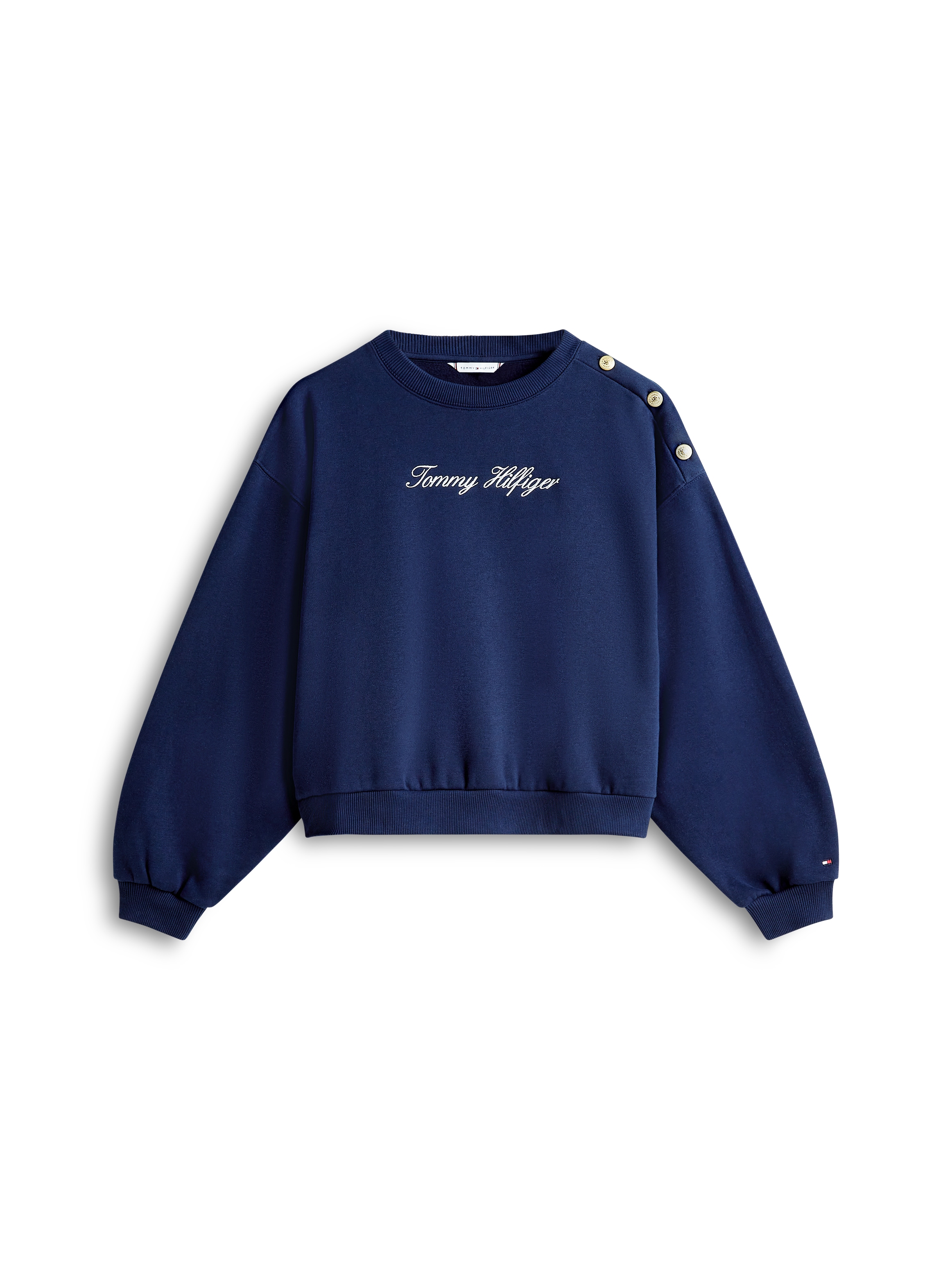 Tommy Hilfiger Sweat-shirt »GOLD BTN SCRIPT FLEECE SWTSRT«, avec boutons dorés

