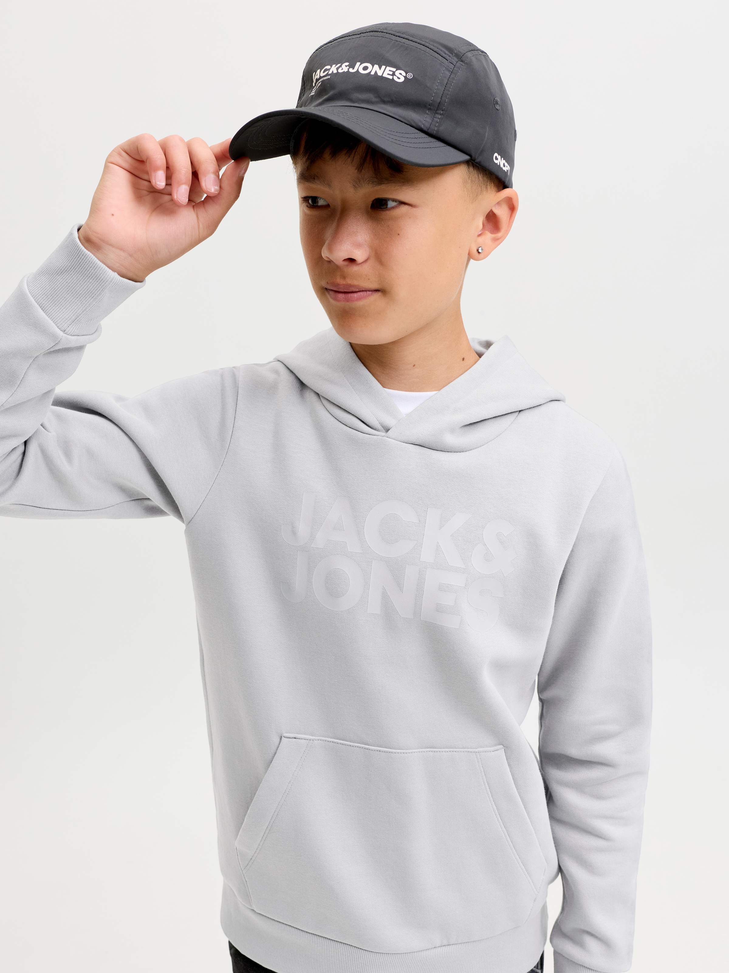 Jack & Jones Junior Kapuzensweatshirt »JJECORP mit Druck, Kängurutasche, pflegeleicht«, Baumwollmischung, regular fit

