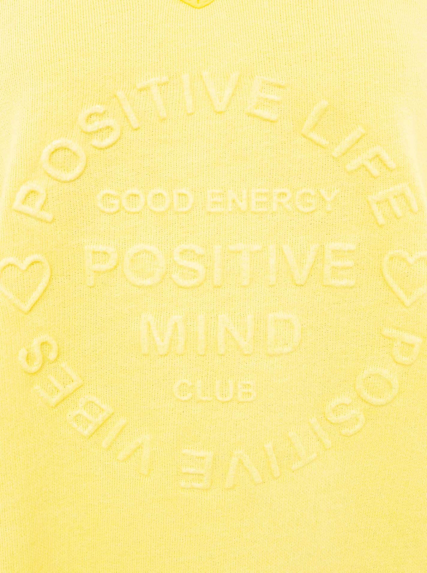 Zwillingsherz Sweatshirt »"Positive Mind"« ausgefranster V-Ausschnitt, Used Look, Langarm, Schriftzug