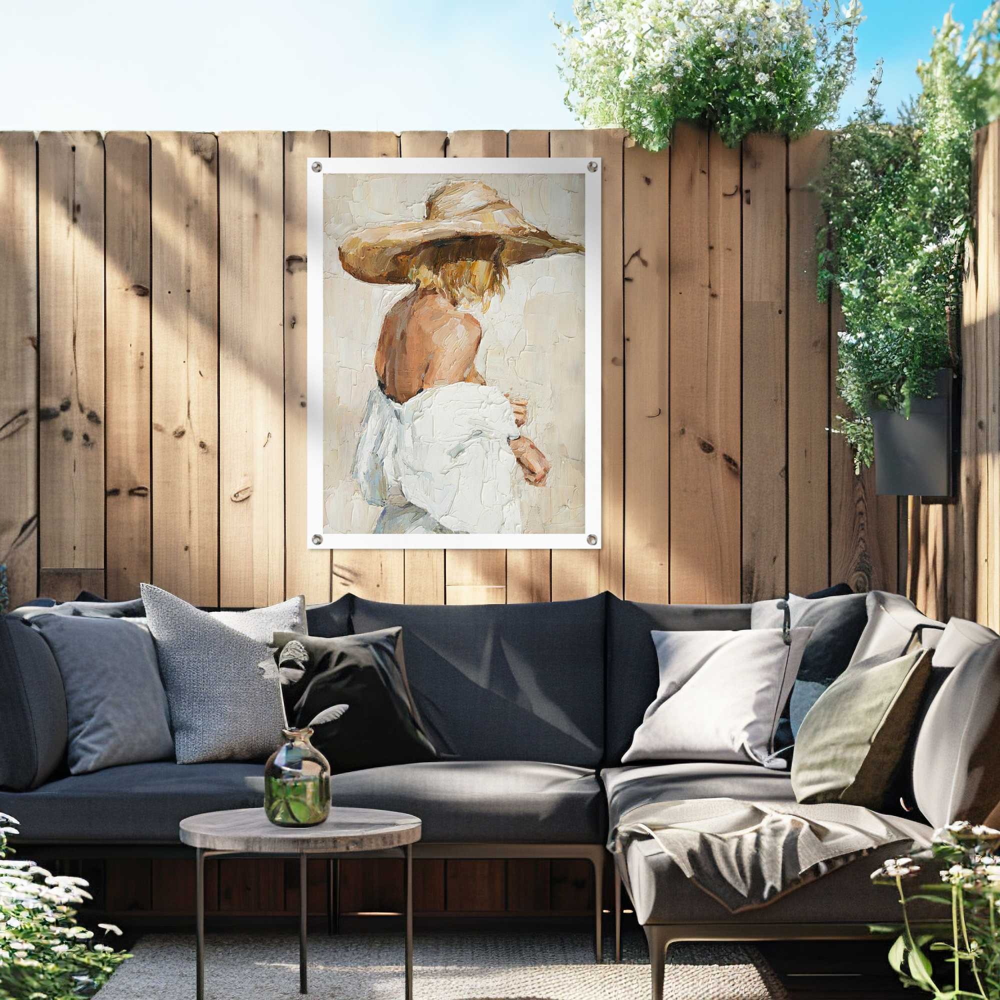 Reinders! Poster »Summer Girl« Garten - Frau - Strohhut - Beige - Leinwand - Menschen - 60x80 cm