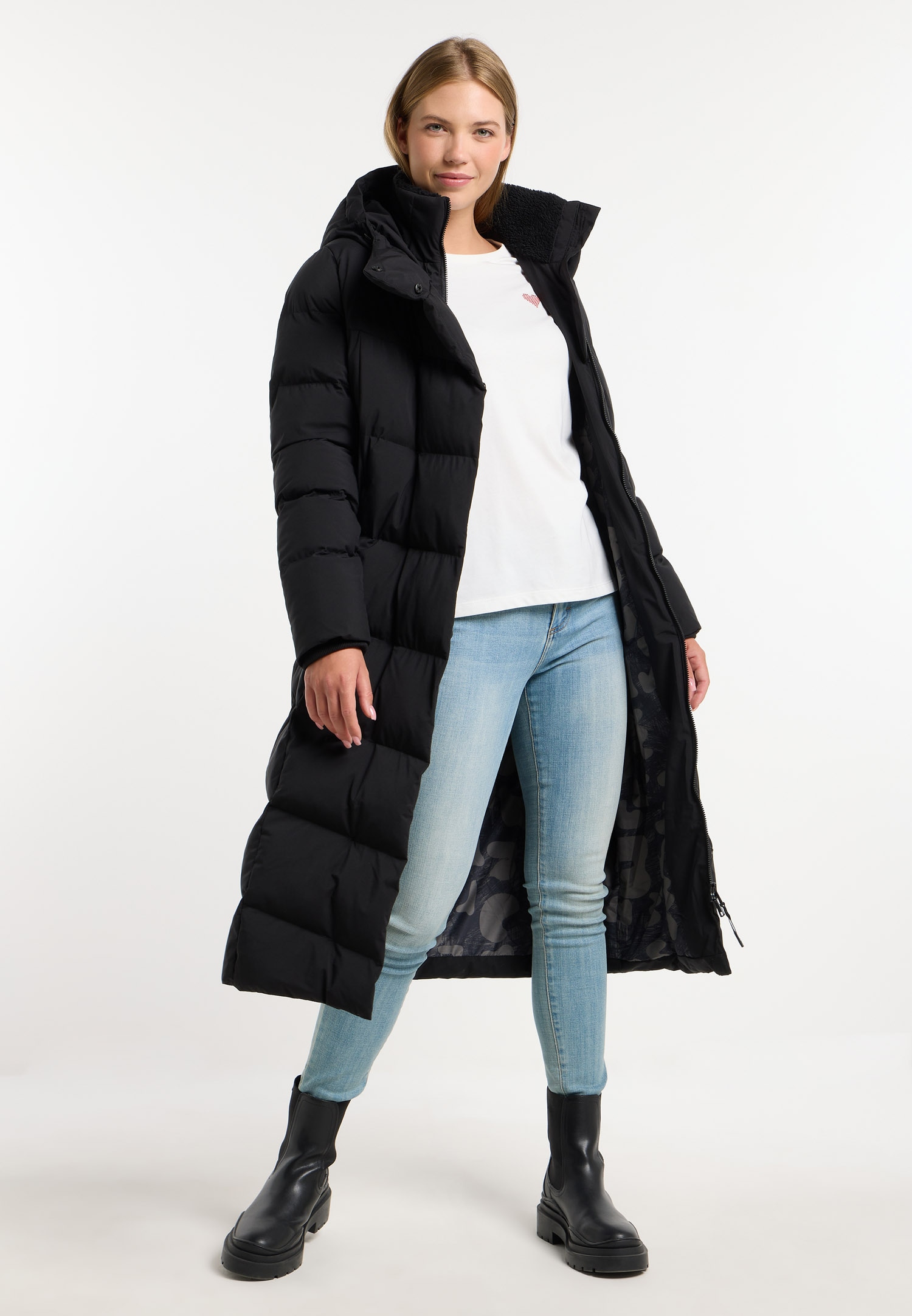 Ragwear Manteau matelassé »PAVLA LONG« verdeckter Reissverschluss