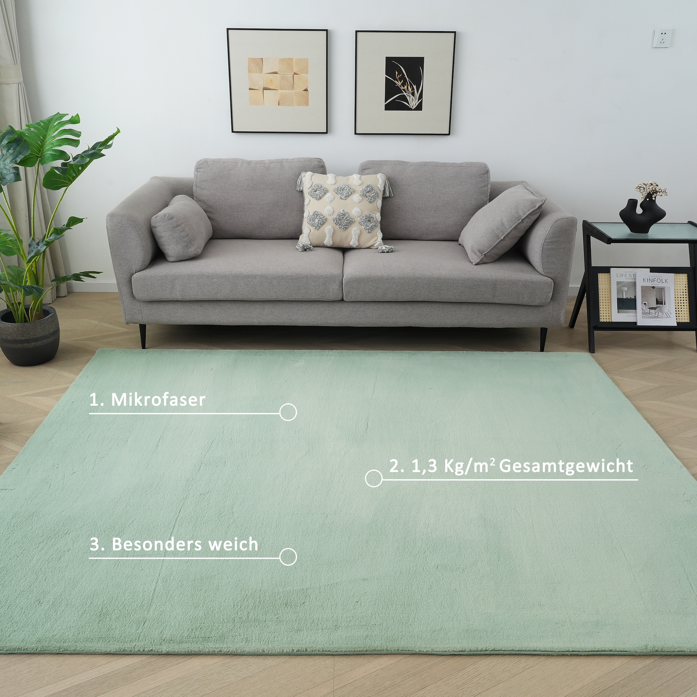 my home Tapis en fourrure »Balu, Kunstfellteppich, Modern, Langflor Teppich« Rectangulaire 20 mm Höhe Kaninchenfell-Haptik, kuschelig, weich, Wohnzimmer, Schlafzimmer