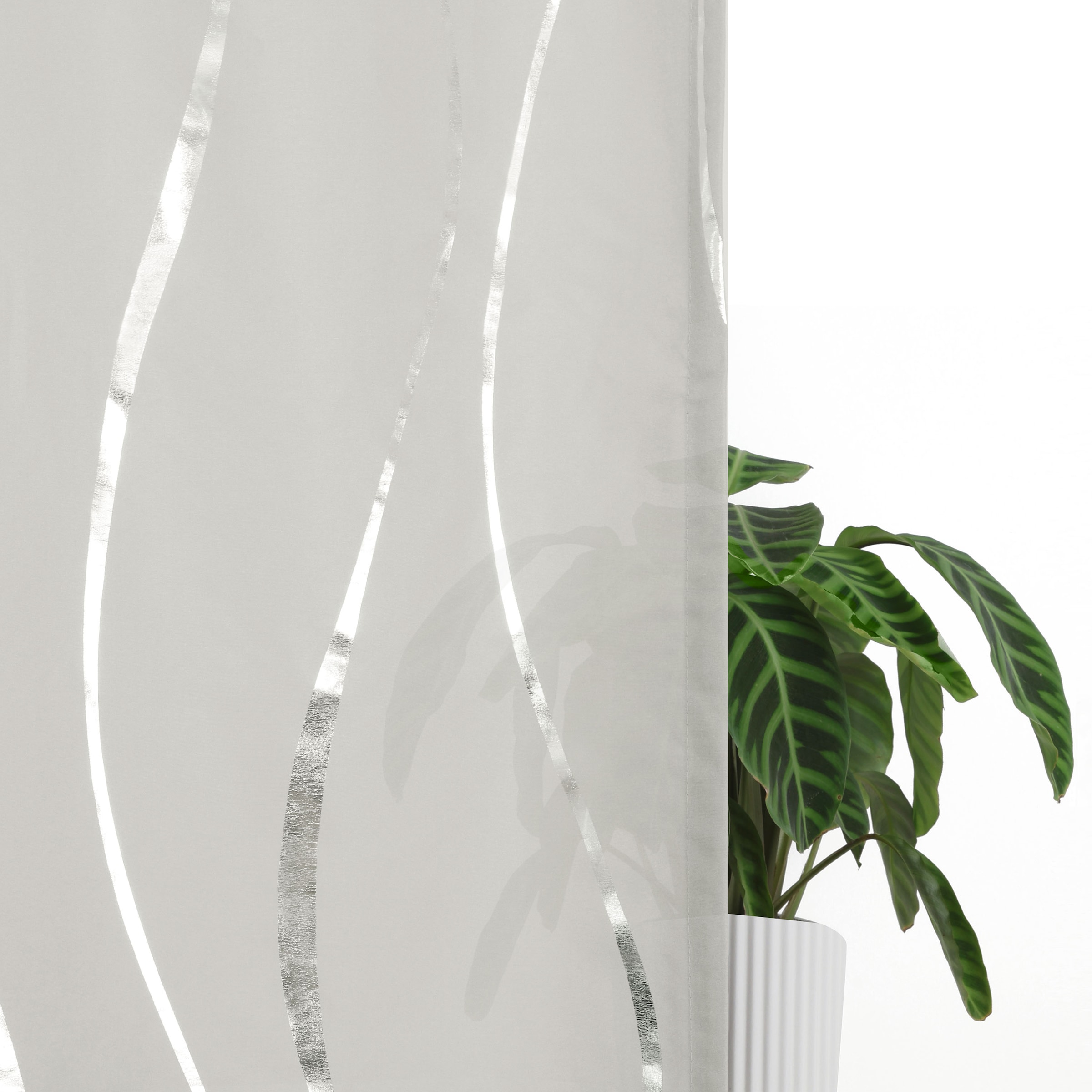 GOODproduct Gardine »Quinnton« Kräuselband 2 Stk. tlg. Metallic‑Akzenten, Kräuselband, schöner Stoff, mittelleicht