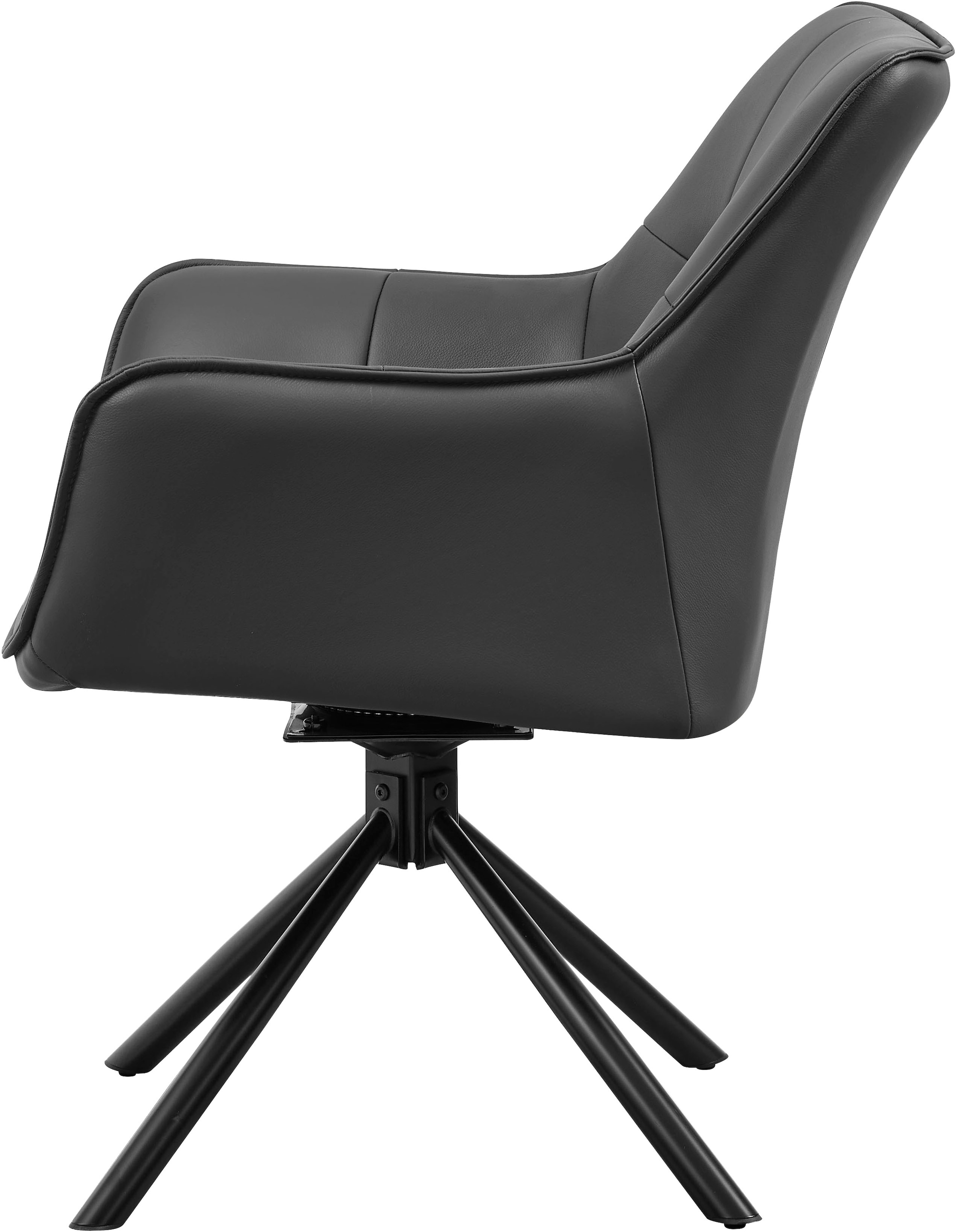 GOODproduct Drehstuhl »Lika« (Set) 2 Stk.echtes Leder, 360° Drehfunktion, Steppnähte, Metallgestell