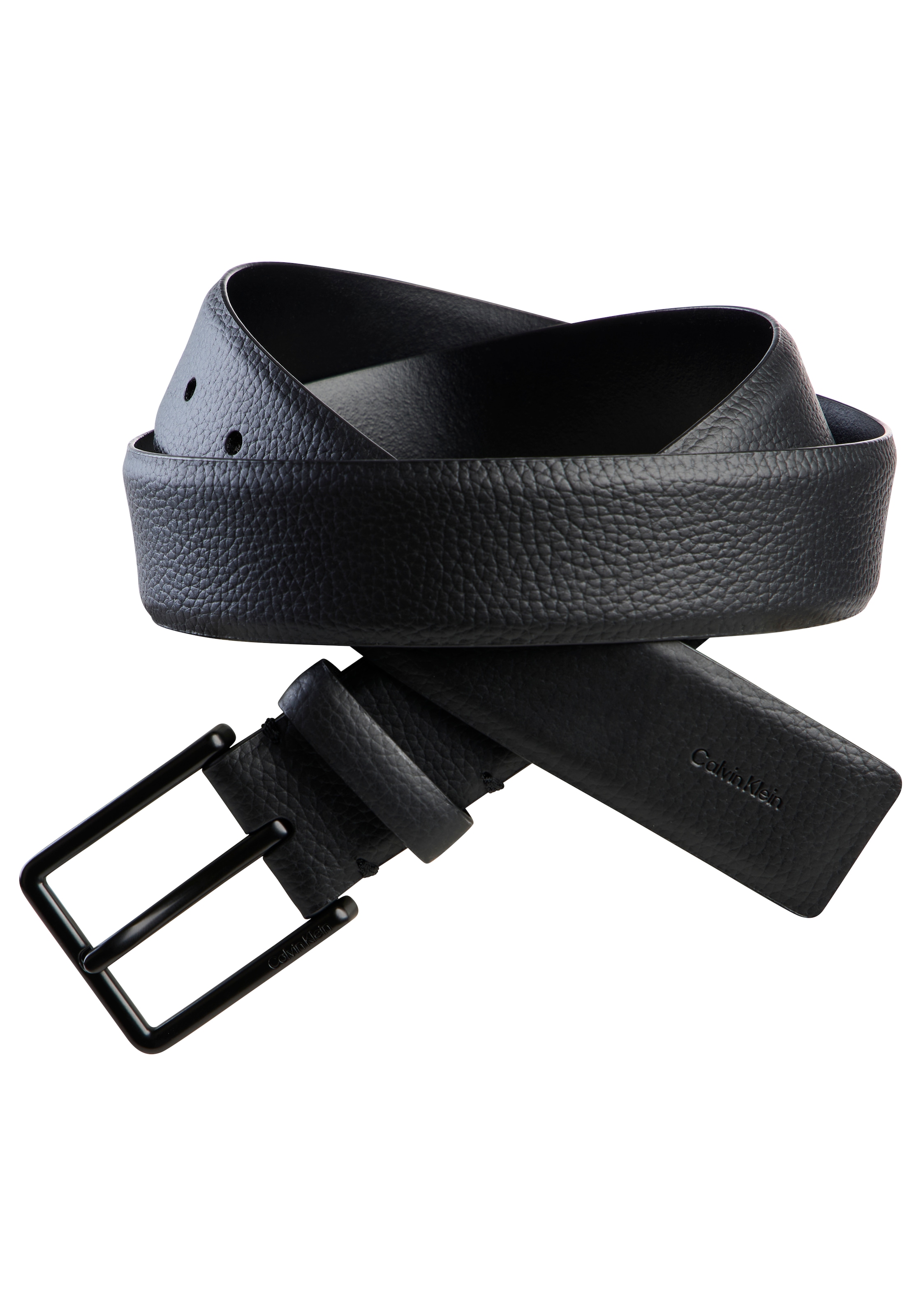 Calvin Klein Ceinture en cuir »WARMTH BUCKLE PEBBLE 35MM FIXED« taille réglable avec boucle métallique