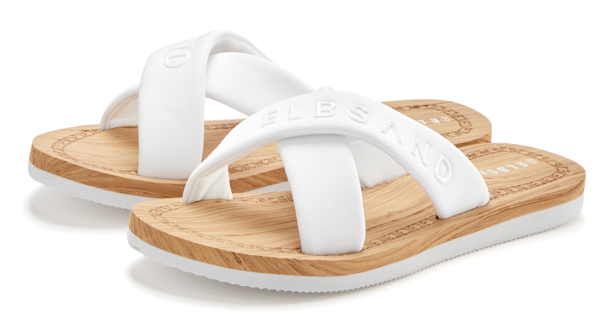 Elbsand Mules de bain »Badelatsche,Badeschuhe, Badeschlappe, Sandale, Sommerschuh, Pantolette«  Zehentrenner mit wasserabweisender und ultraleichter Sohle VEGAN