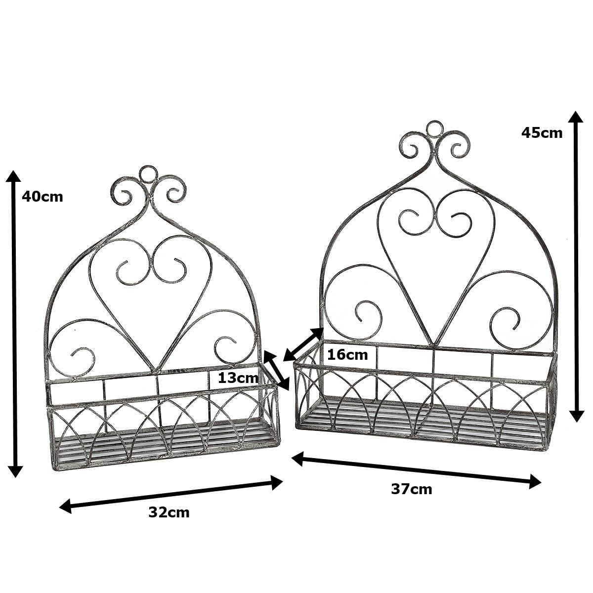 Ambiente Haus Étagère murale »Dekoregal 2er Set eckig in grau« 1 cuis tlg. support mural, étagère de rangement