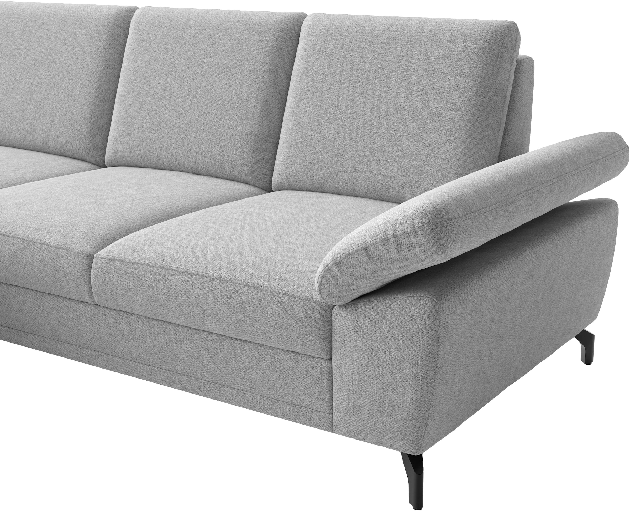 sit&more Canapé d'angle »Chelsea L-Form, B: 264 cm, mit Armteil-& Sitztiefenverstellung« fonction lit et coffre de lit en option