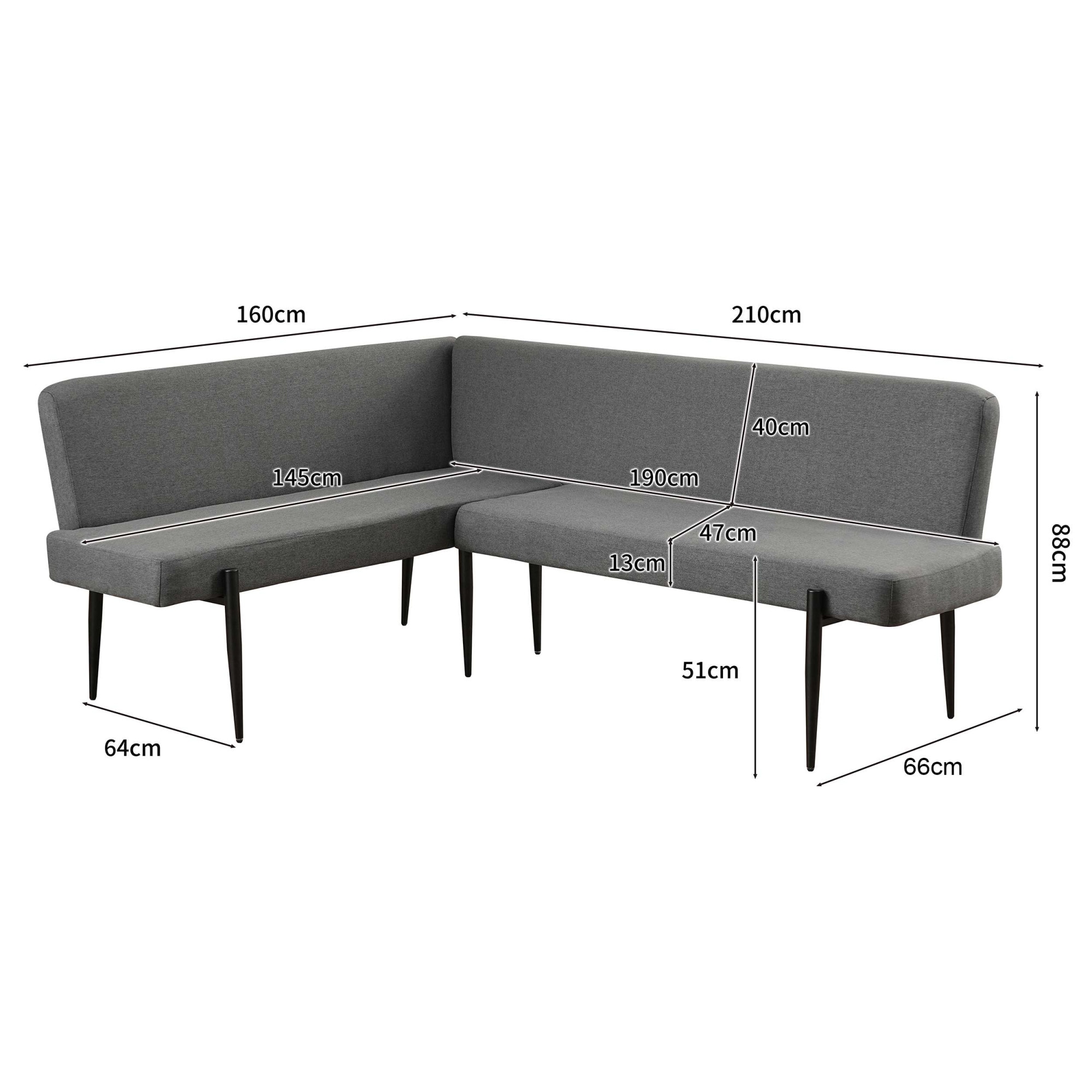 GOODproduct Banc d'angle »Frida« ressort ensaché, housse en velours facile d'entretien ou en tissu, largeur 210 cm