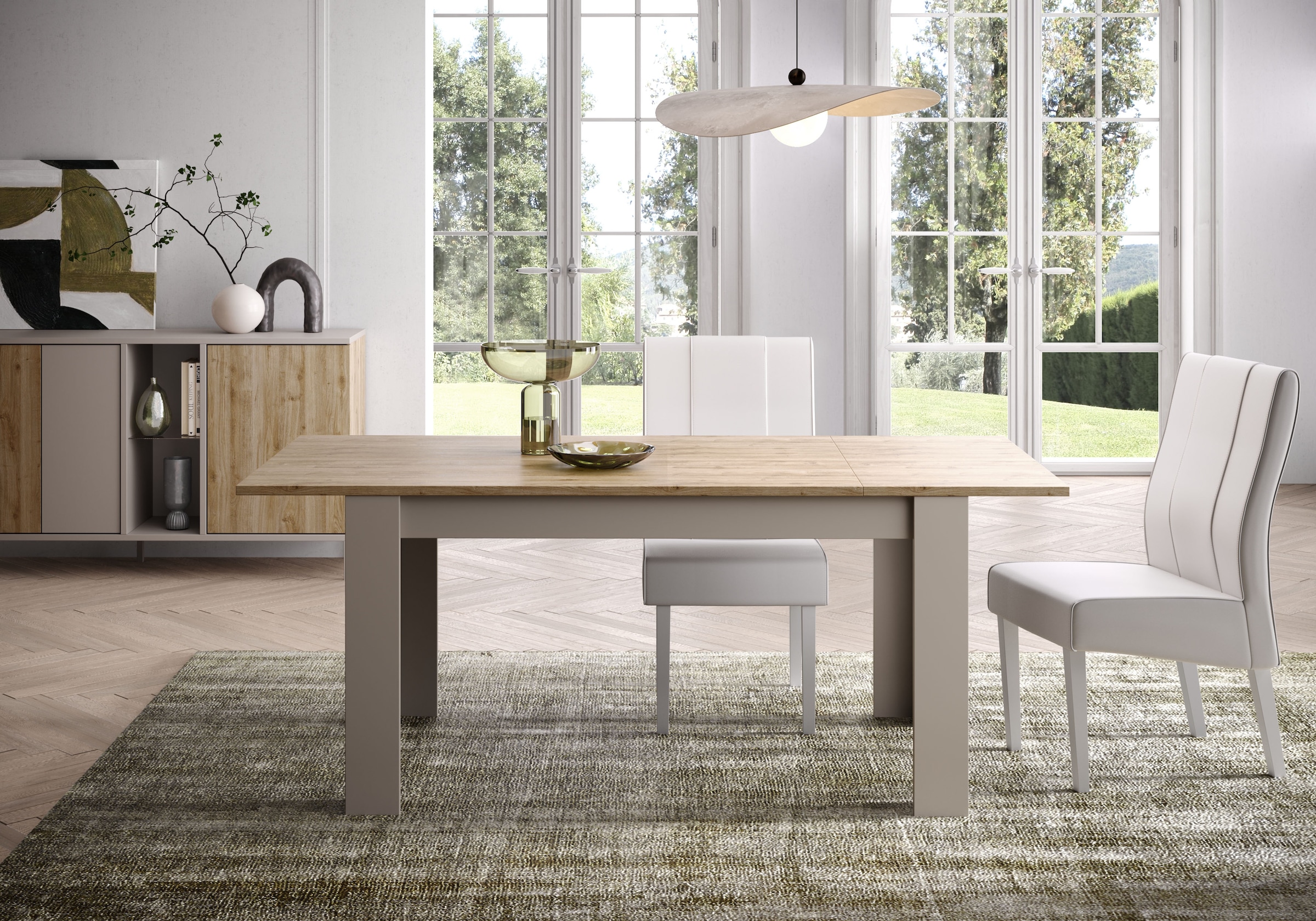 Home affaire Table de salle à manger »Gent 137 x 90 cm, Küchentisch, Esszimmertisch, zweifarbig,« moderner rechteckiger Esstisch, ausziehbar, erweiterbar auf 185 cm