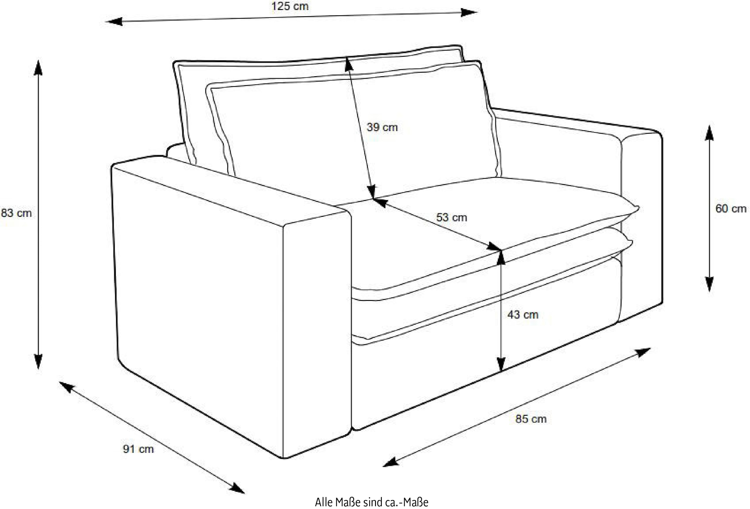 Home affaire Loveseat »PIAGGE« Hochwertiger Cord, trendiger Loveseat