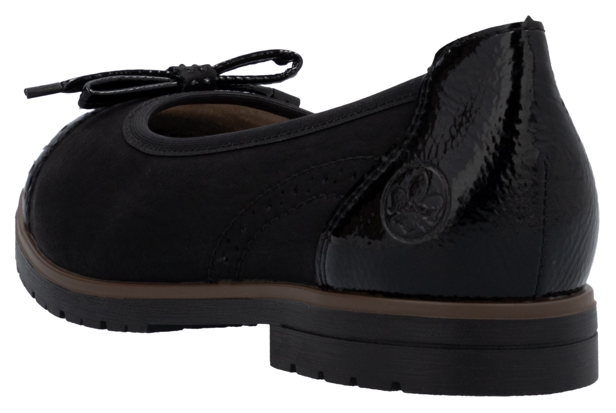 Rieker Ballerine  , Loafer, Schlupfschuh, Flats, Slipper, Businessschuh mit Schleifchen