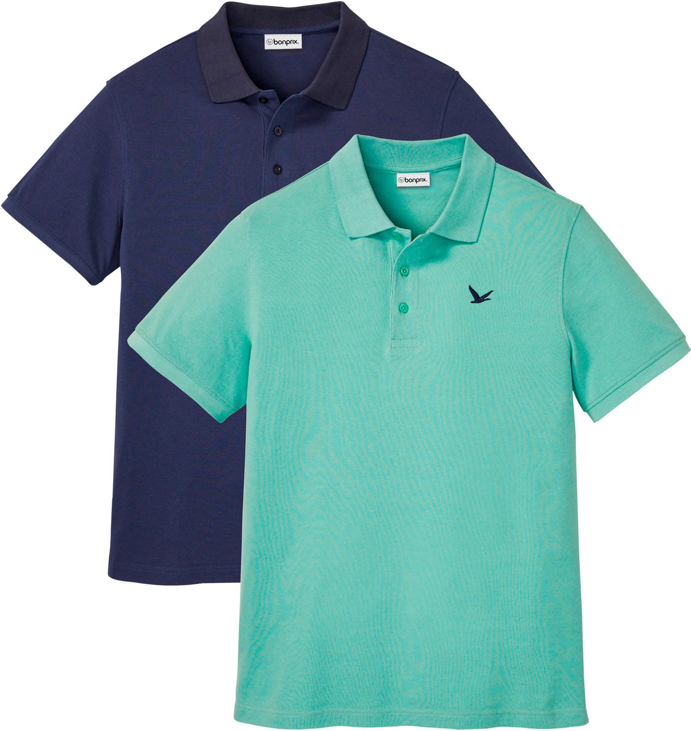 bonprix Polo »Poloshirt (2er Pack) aus reiner Baumwolle« Packung, 2 cuis Regular Fit, Kurzarm, aus Baumwolle, mit Polokragen
