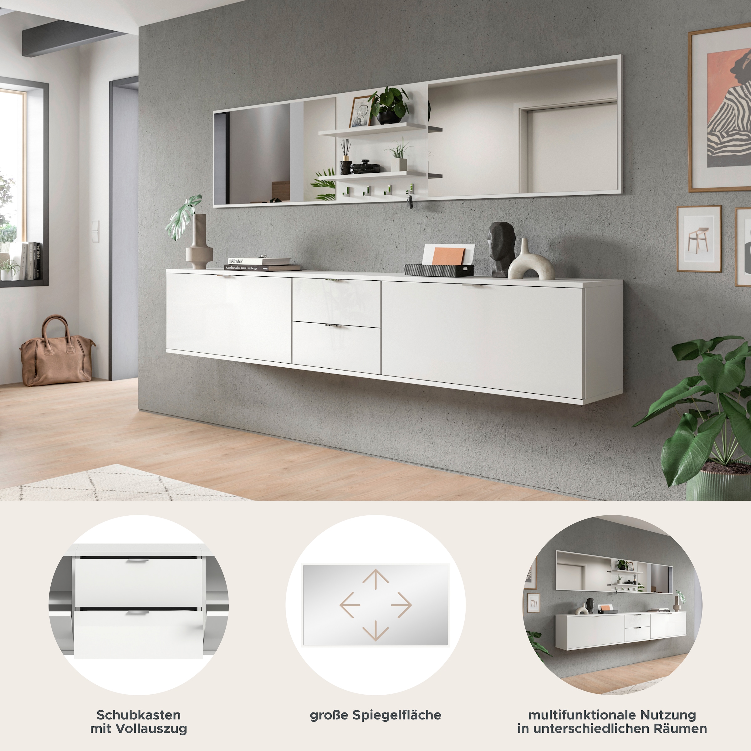 Home affaire Garderoben-Set »Trondheim, Garderobenset 6-tlg. Breite 236 cm,« 6 Stk. tlg.