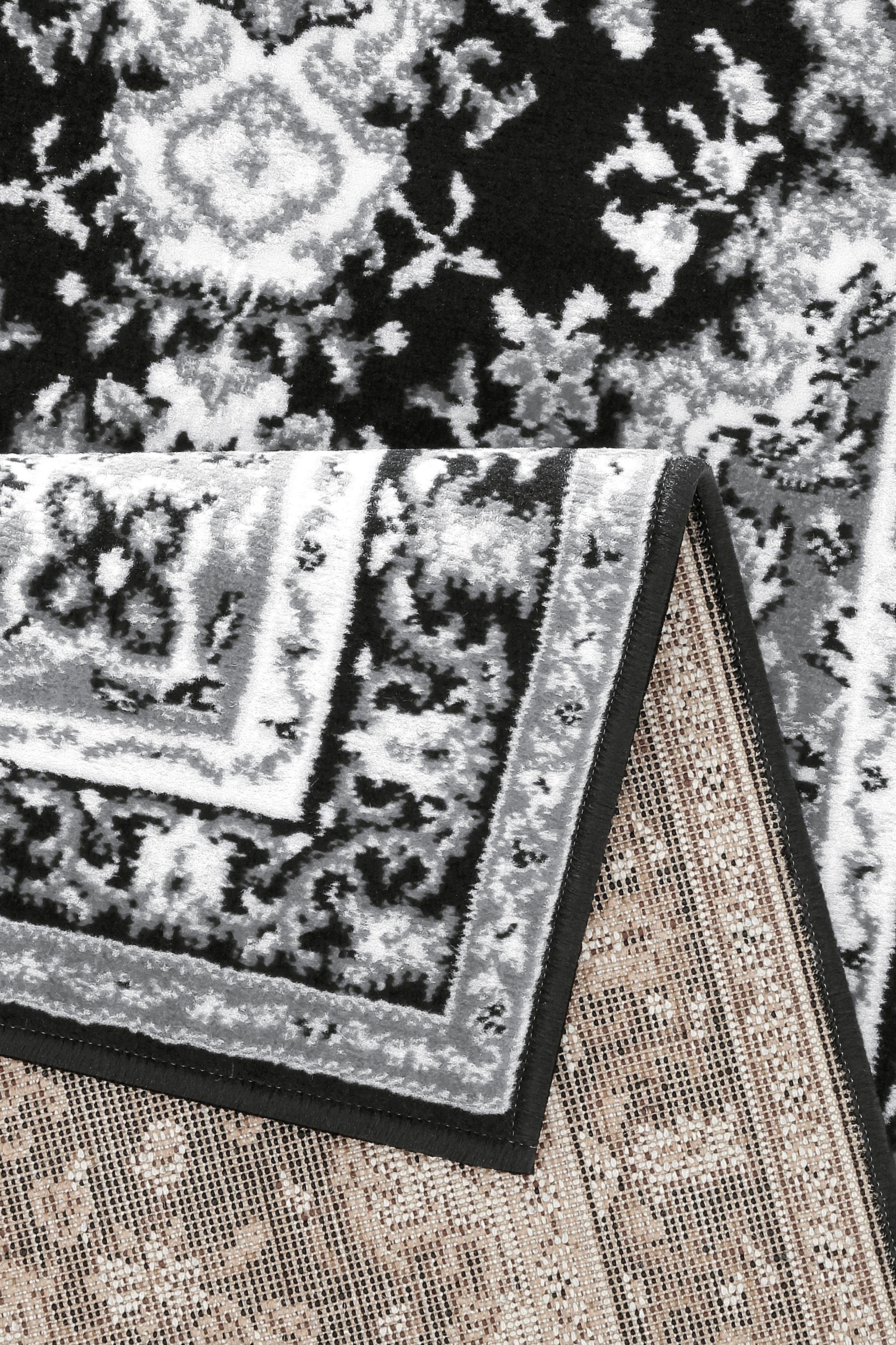 my home Chemin de table »Oriental, Made in Belgium« Rectangulaire 7 mm Höhe Läufer, Brücke, Kurzflor, Orient-Optik, mit Bordüre, gewebt