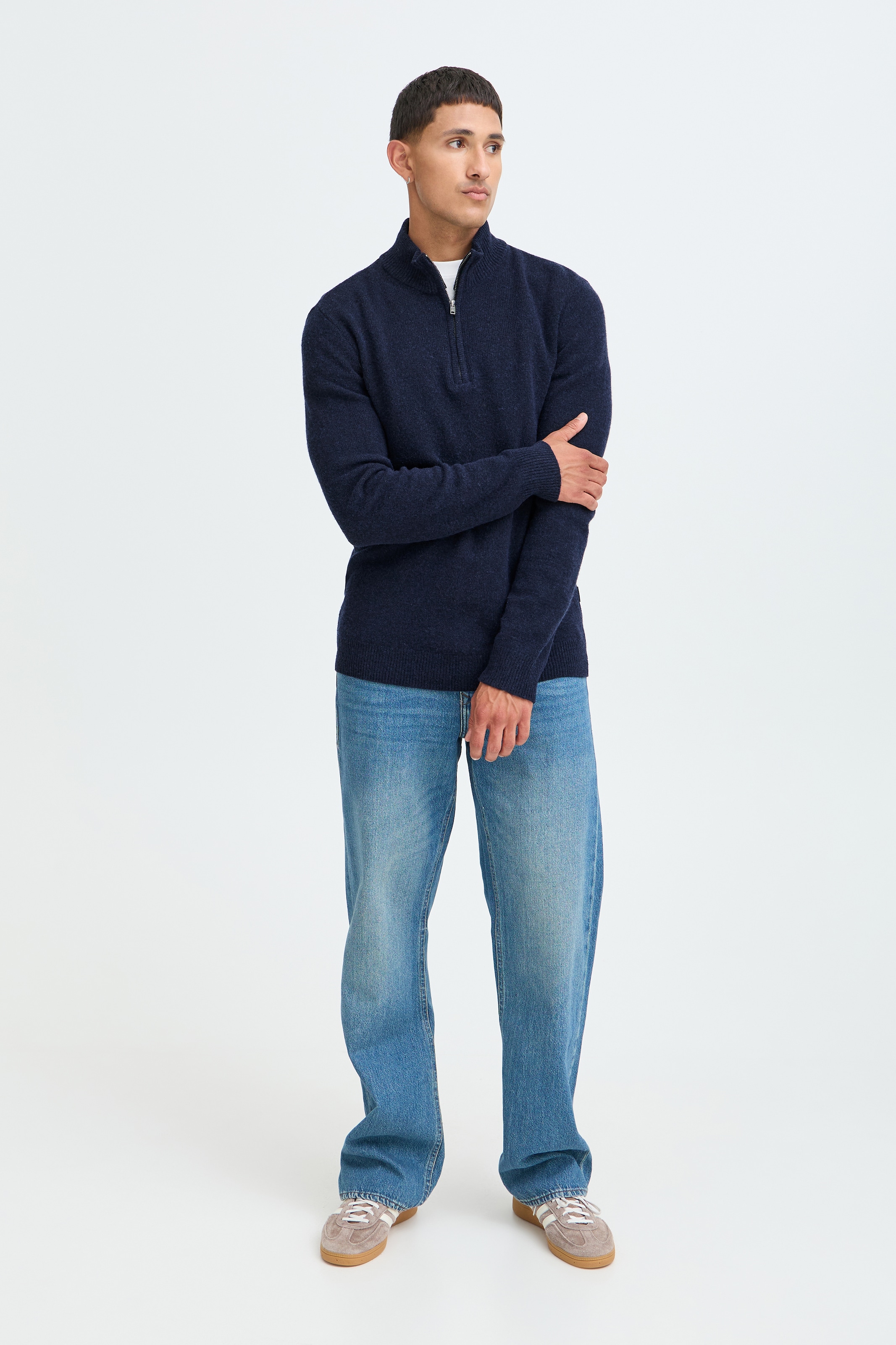 Blend Troyer »BHBRANKO HALFZIPP KNIT NOOS« Mélange de laine, coupe régulière
