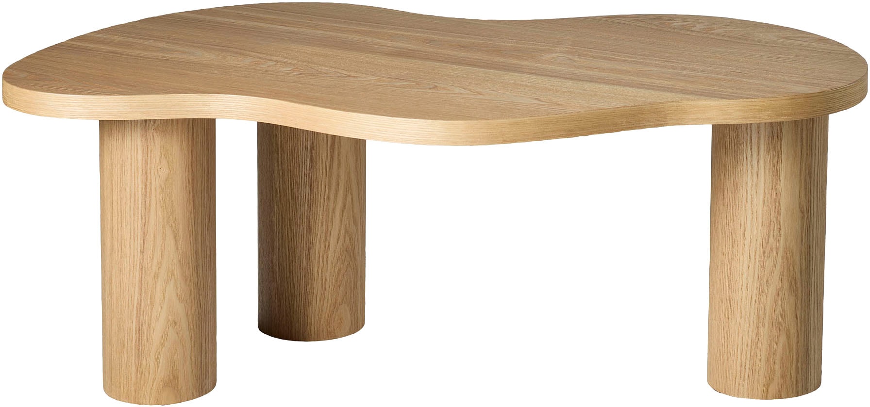 SalesFever Couchtisch »Vion 90x51 cm zeitloses Design mit Echtholzfurnier« Markante organische Form mit skulpturalem Charakter