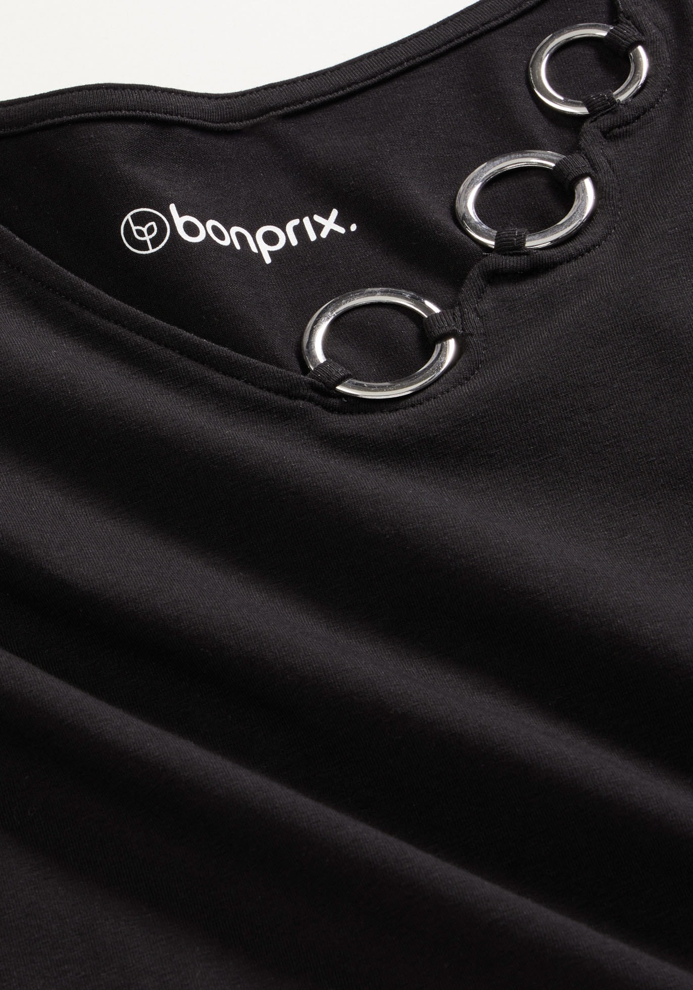 bonprix T-shirt à manches longues coupe confortable, manches longues, super détails œillets