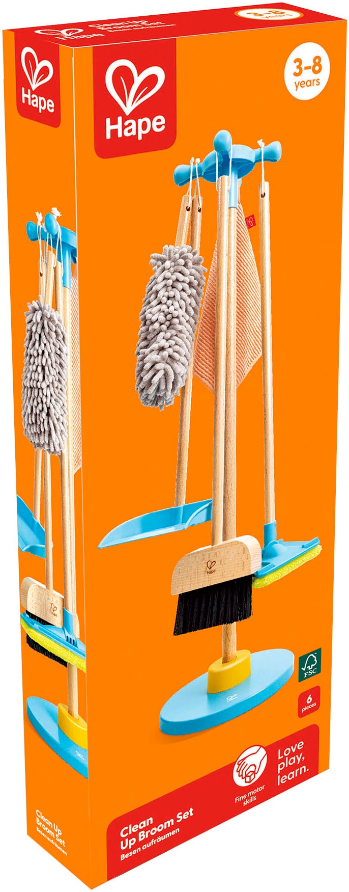 Hape Balai pour enfants »Spielzeug-Putzset mit Ordnungsständer«