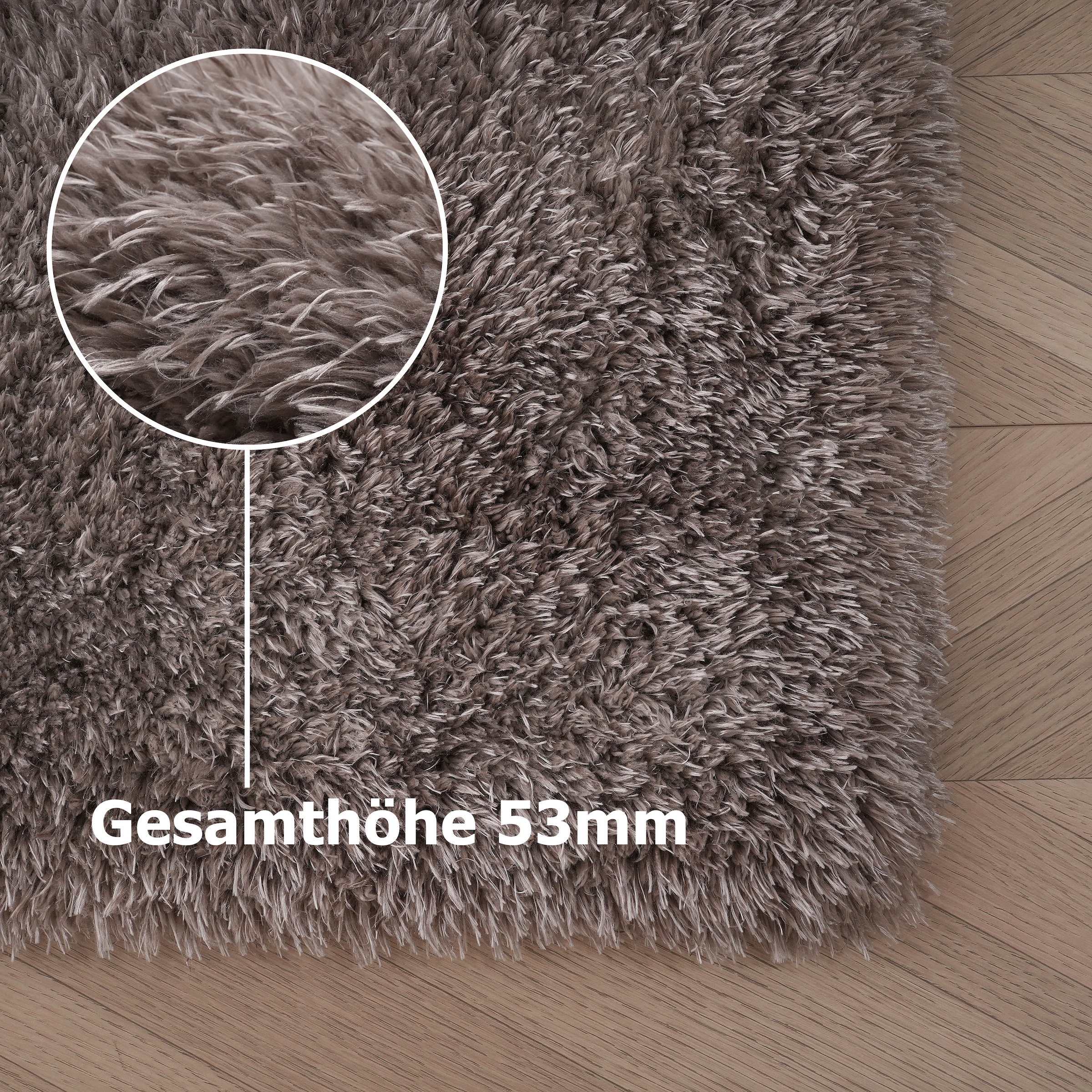 my home Tapis à poils longs »Micro Shaggy, aus weicher Mikrofaser« Rectangulaire 53 mm Höhe weich, flauschig, Uni-Farben, Wohnzimmer, Schlafzimmer, Kinderzimmer